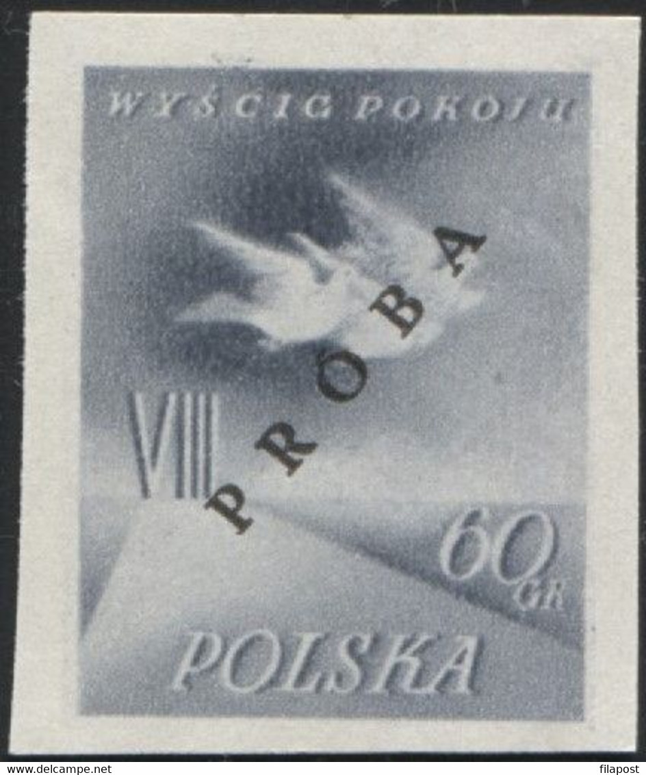 Poland 1955 Mi 906 VIII International Cycling Peace Race Original Proof Colour Guarantee PZF Expert Wysocki MNH** W04 - Probe- Und Nachdrucke