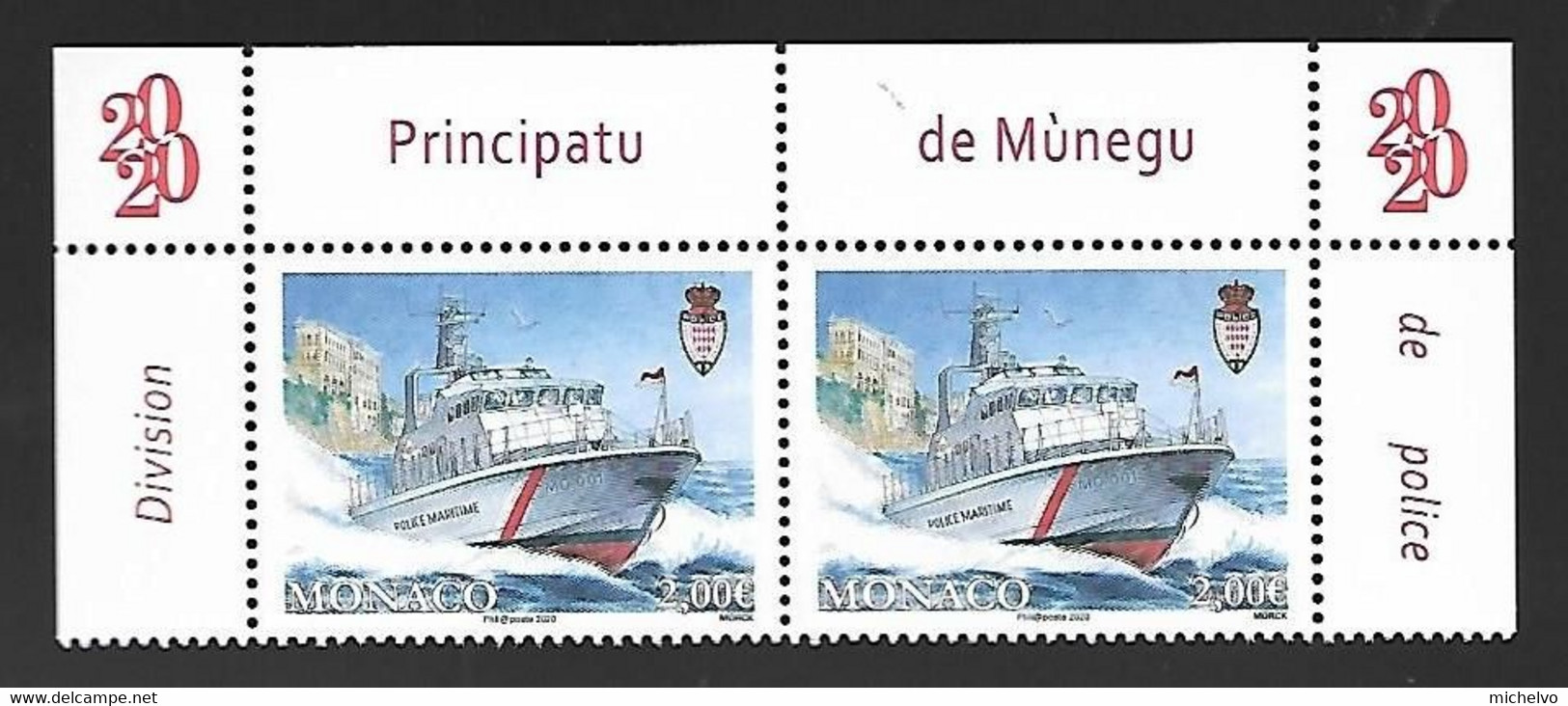 Monaco 2020 - Yv N° 3253 ** - Nouvelle Embarcation De La Police Portuaire - Unused Stamps
