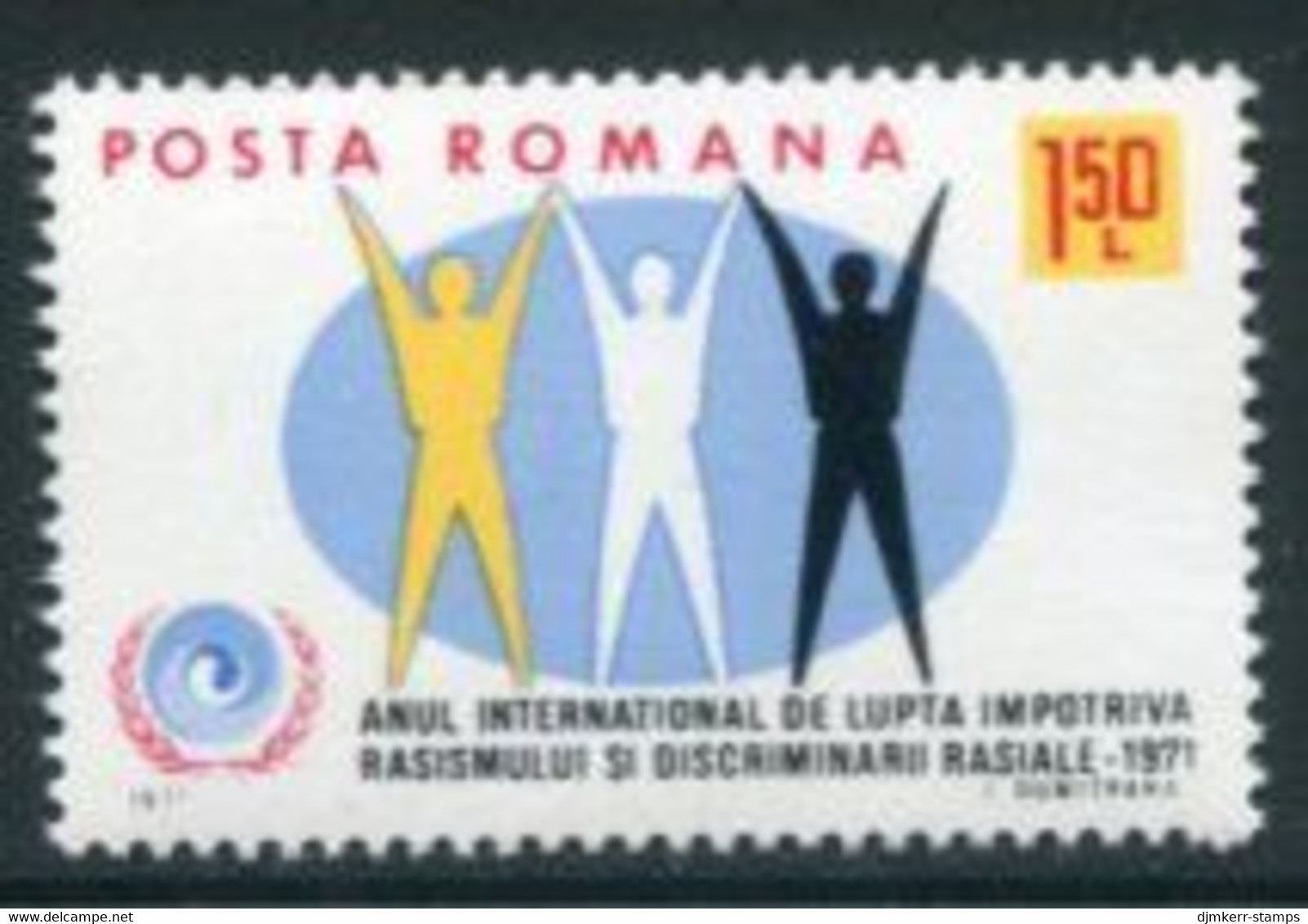 ROMANIA 1971 Year Against Racial Discrimination  MNH / **. Michel 2907 - Unused Stamps