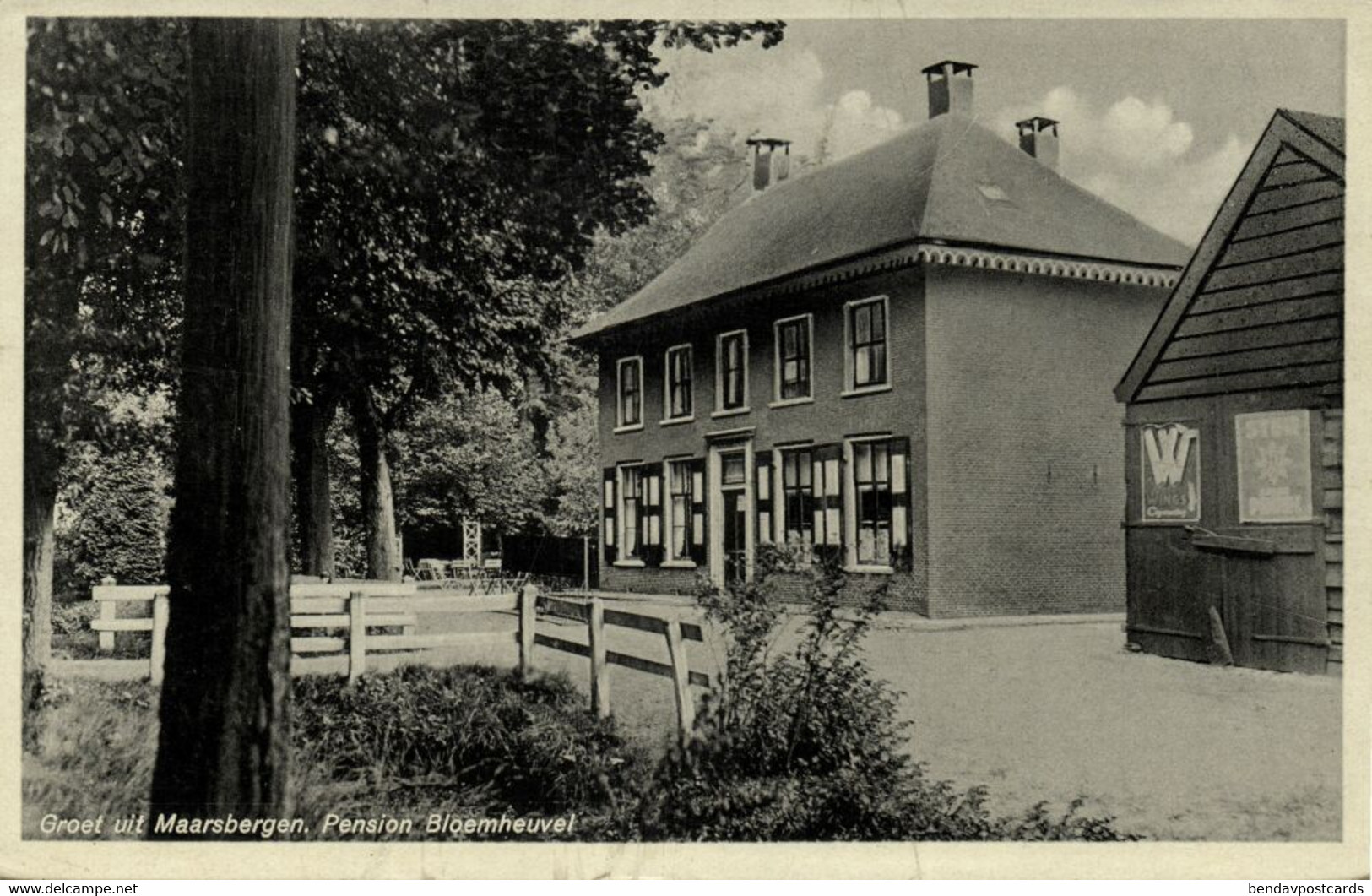 Nederland, MAARSBERGEN, Pension Bloemheuvel (1930s) Ansichtkaart - Maarsbergen