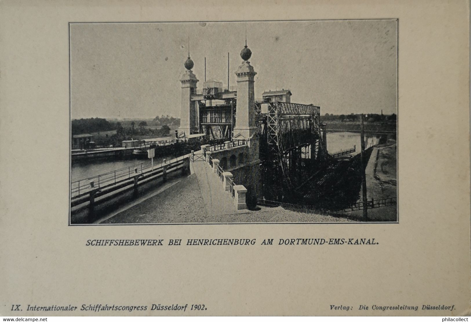 (NRW) Schiffshebewerk Bei Henrichenburg - Am Dortmund - Ems Kanal Ca 1902 Xi Intn. Schiffahrtscongress Düsseldorf 1902 - Otros & Sin Clasificación