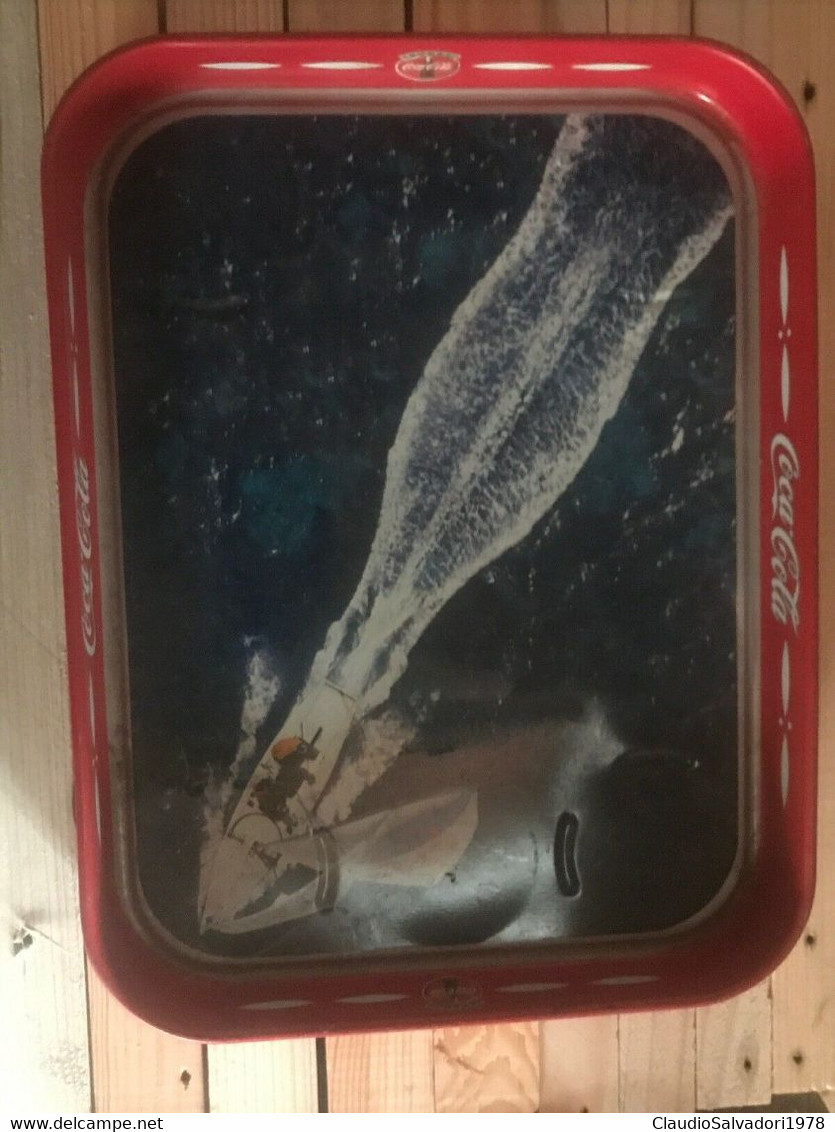 COCA COLA VASSOIO CON BARCA A VELA IN METALLO VINTAGE CM.27,5X21 - Trays