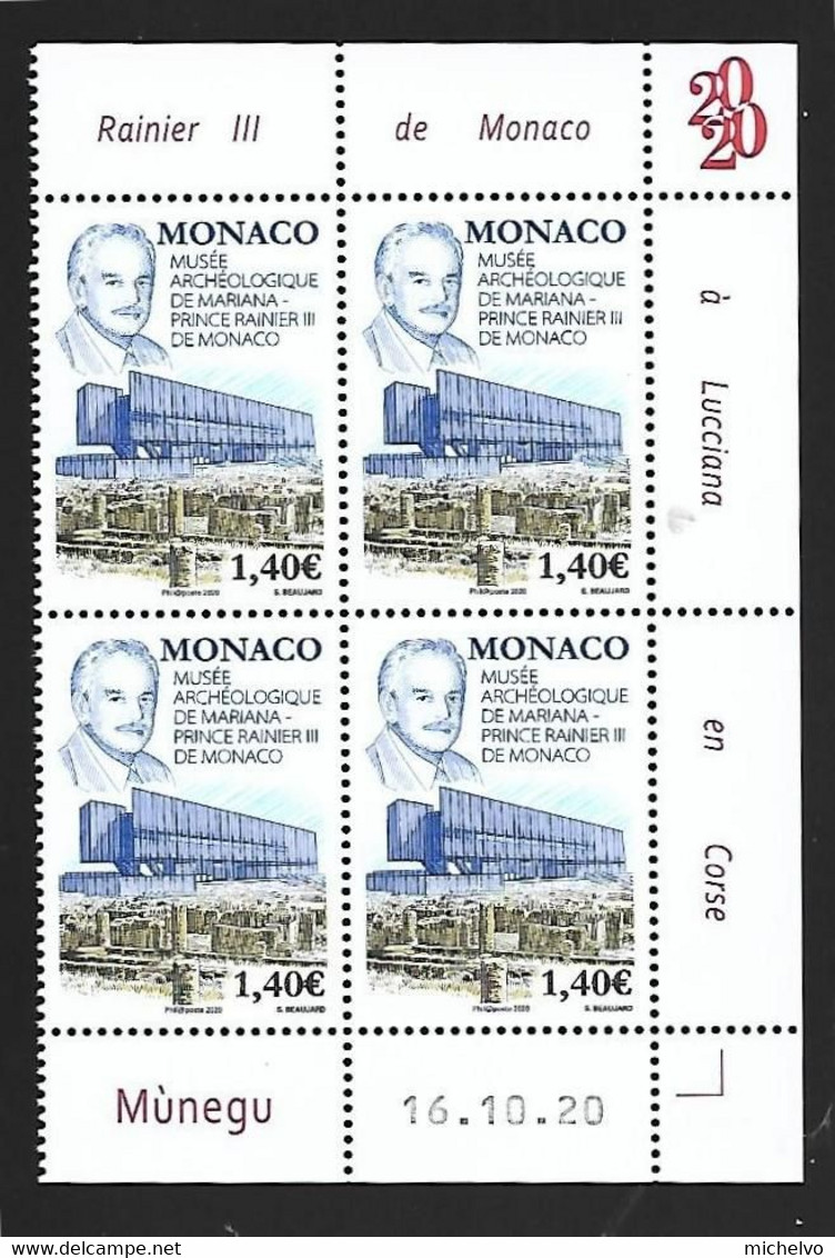 Monaco 2020 - Yv N° 3258 ** - Musée Archéologique De Mariana - Unused Stamps