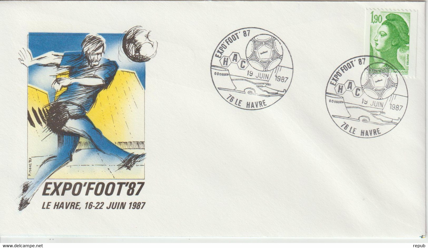 France 1987 Le Havre Expo Foot 87 - Commemorative Postmarks