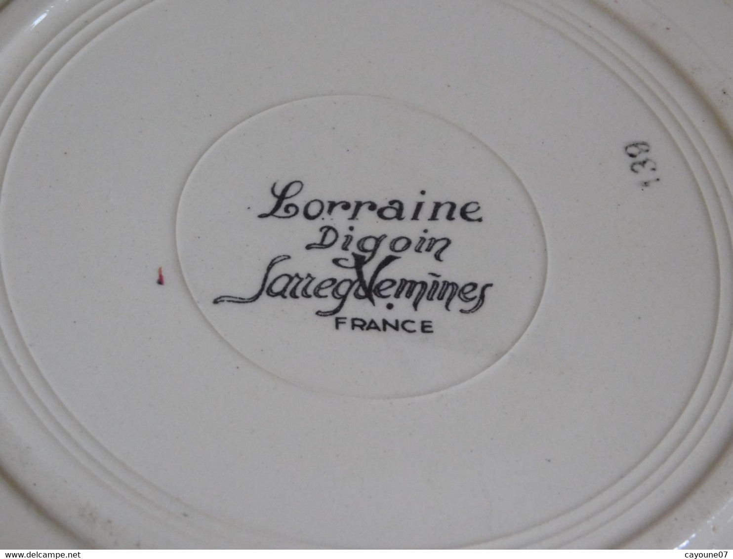 Sarreguemines quatre assiettes creuses faience service Lorraine début XXème