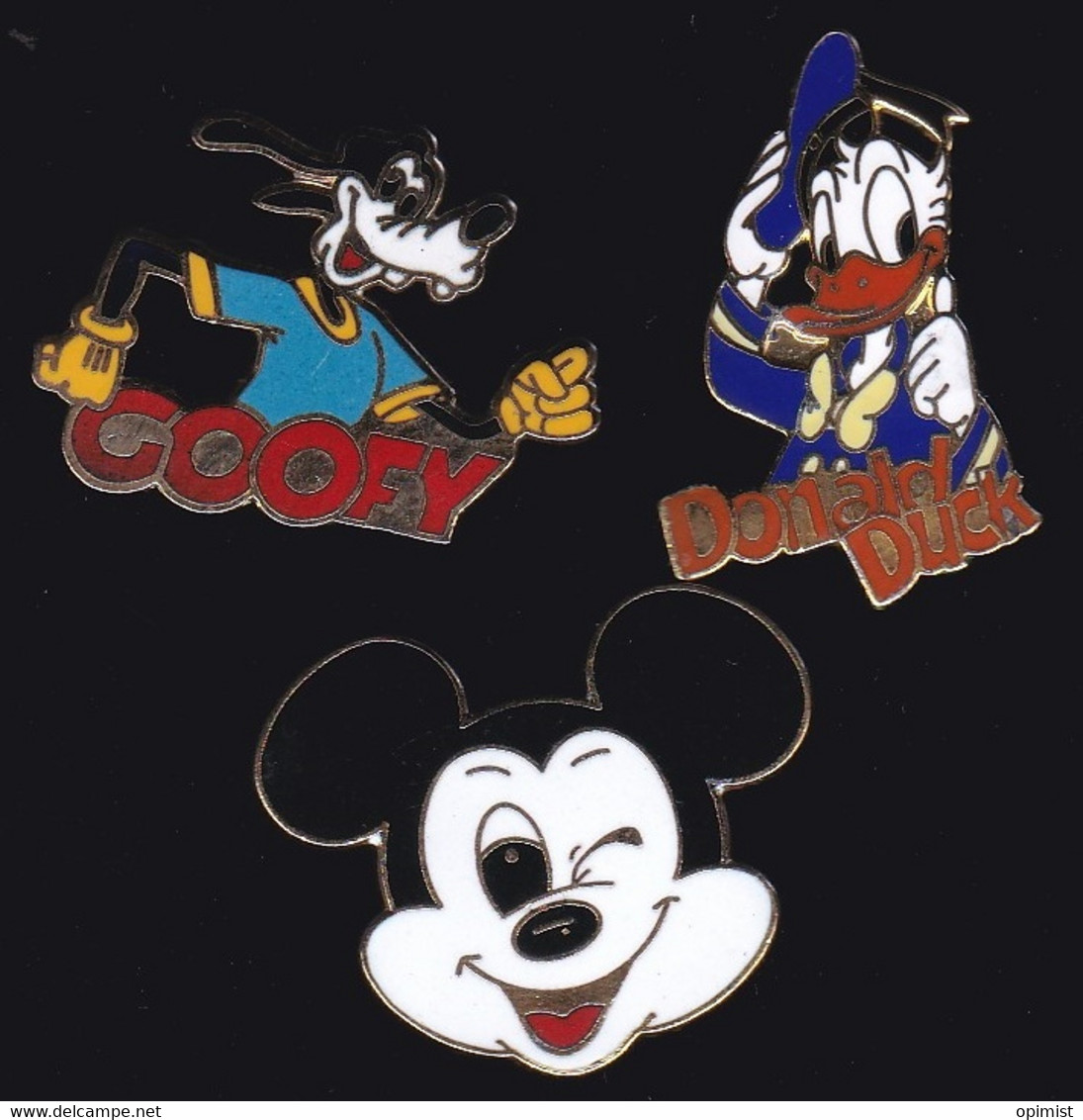 68157-Lot De 3 Pin's.Mickey.Goofy.Donald.signé Disney. - Disney