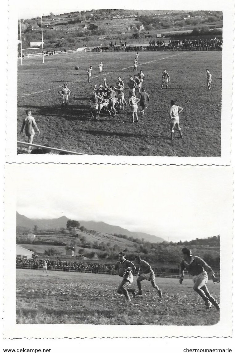 MATCH EQUIPE DE RUGBY - LOT DE 2 PHOTOS - LIEU PYRENEES ORIENTALES A CONFIRMER - Deportes