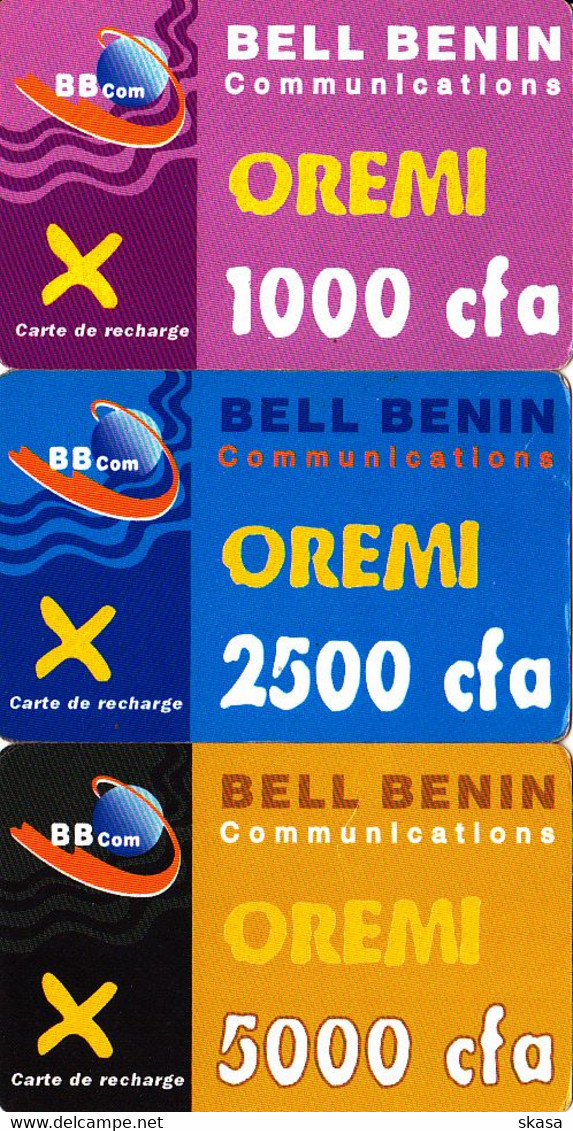 3 Cartes Prepaid Benin Bell Oremi 1000 - 2500 - 5000 - Benin