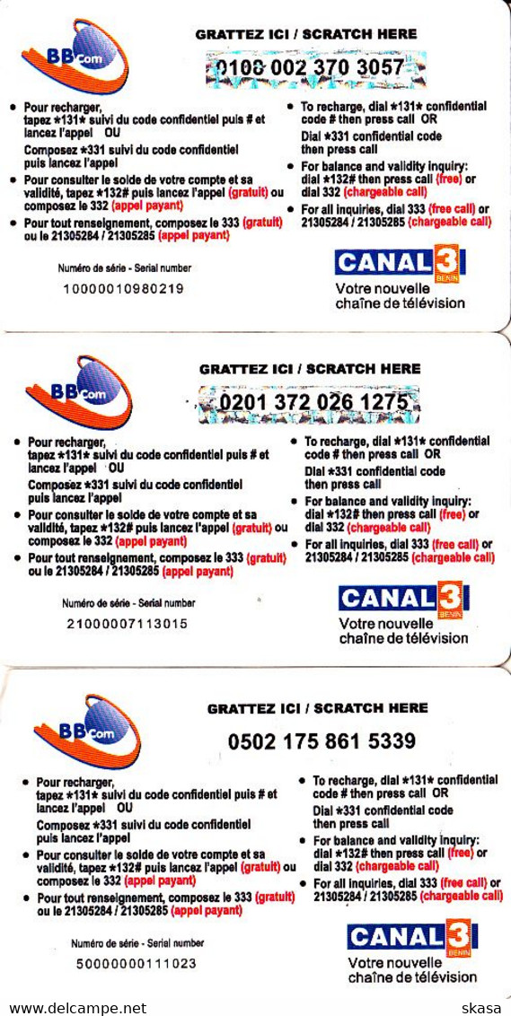 3 Cartes Prepaid Benin Bell Oremi 1000 - 2500 - 5000 - Bénin