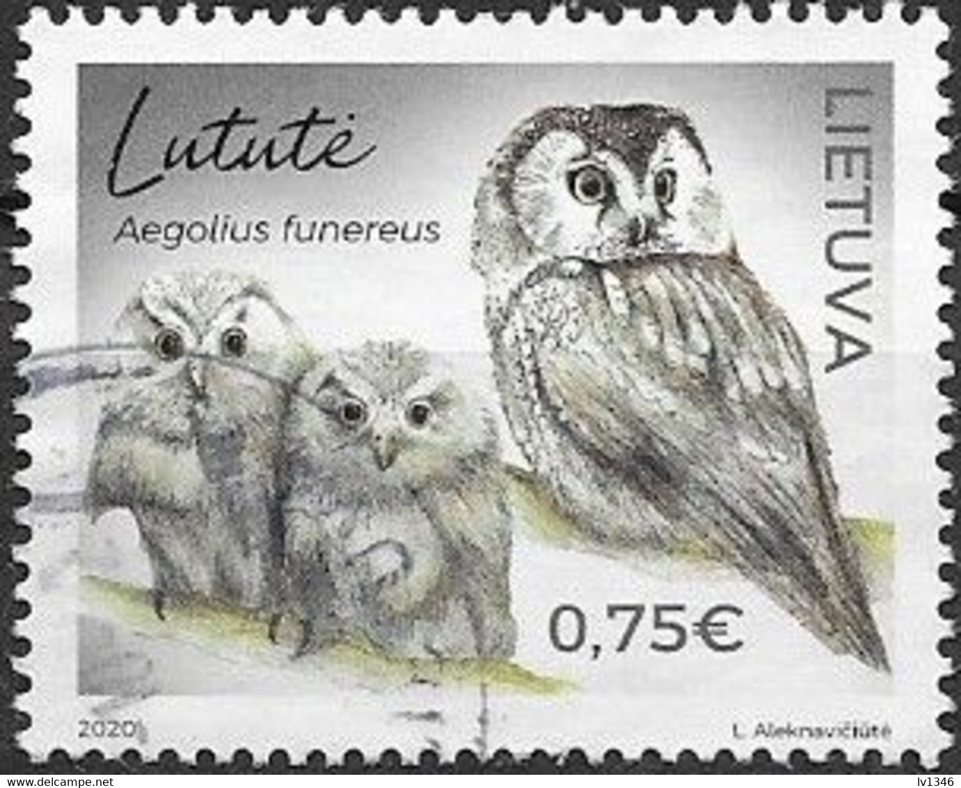 Li25 Owl Stamp 2020 Used-oblit. - Litauen