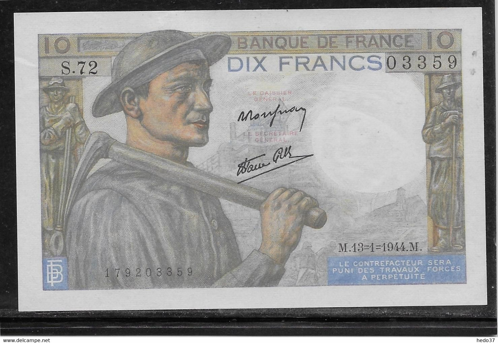 France 10 Francs Mineur - Fayette N°8-10 - SPL - 10 F 1941-1949 ''Mineur''