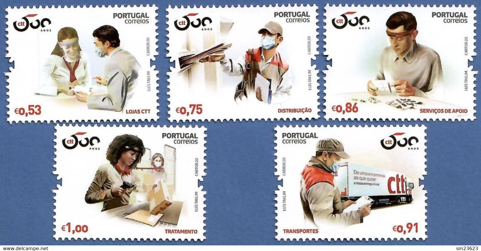 Portugal  2020  Mi.Nr. 4662 / 66 , 500 Jahre Portugiesischer Post Service - Postfrisch / MNH / (**) - Neufs