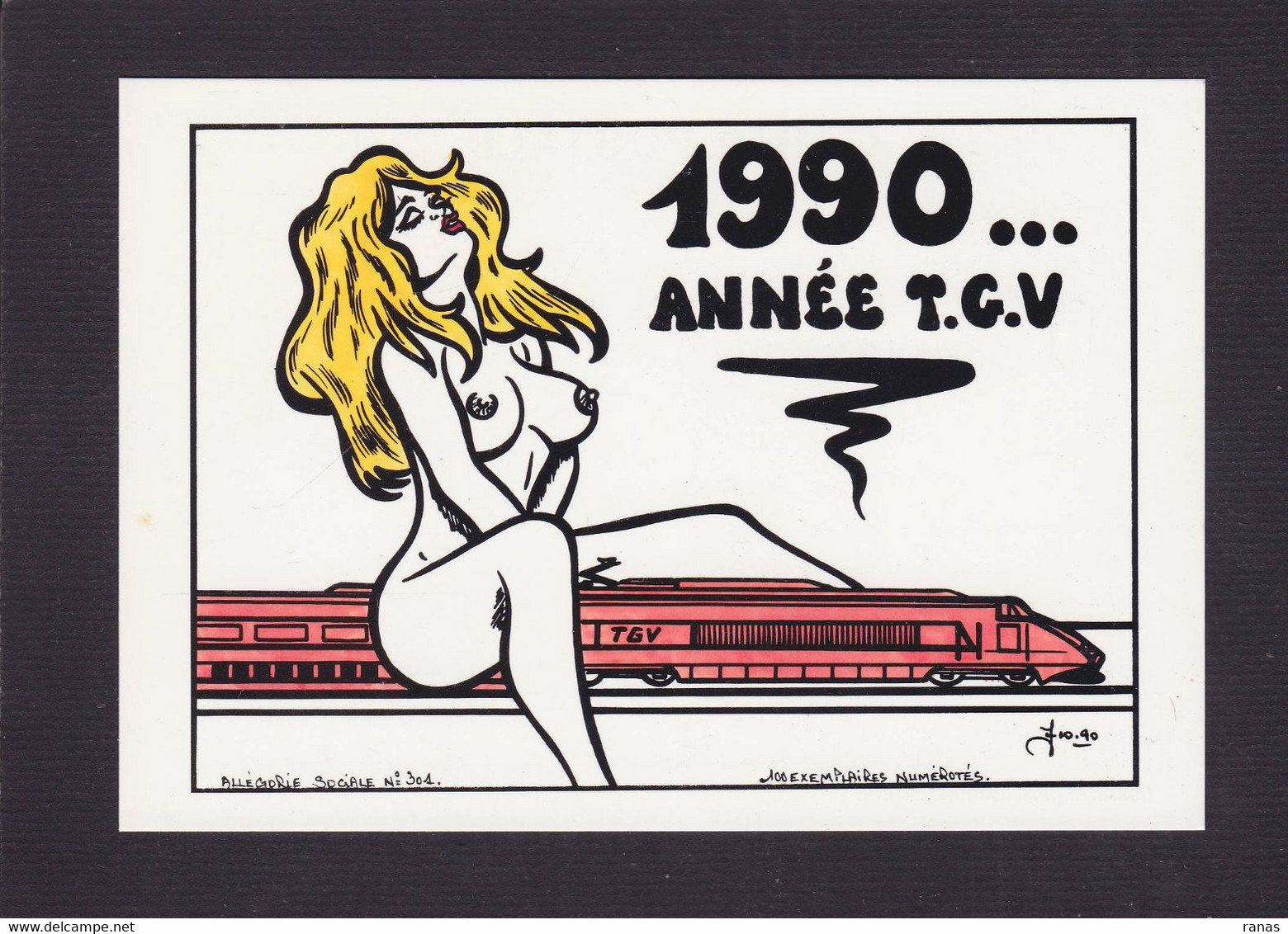 CPM Pin Up Tirage Limité Numérotés Non Circulé érotisme Nu Féminin Année TGV - Pin-Ups