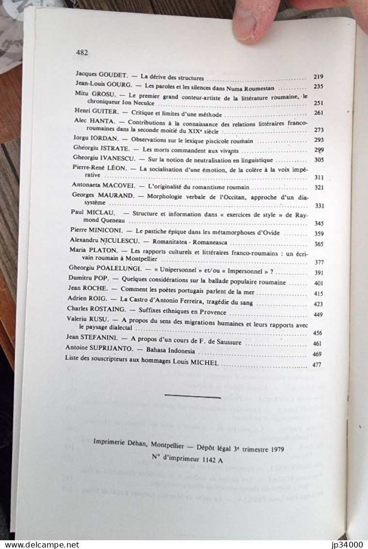 MELANGES A LA MEMOIRE DE LOUIS MICHEL Par Collectif En 1979 - Languedoc-Roussillon