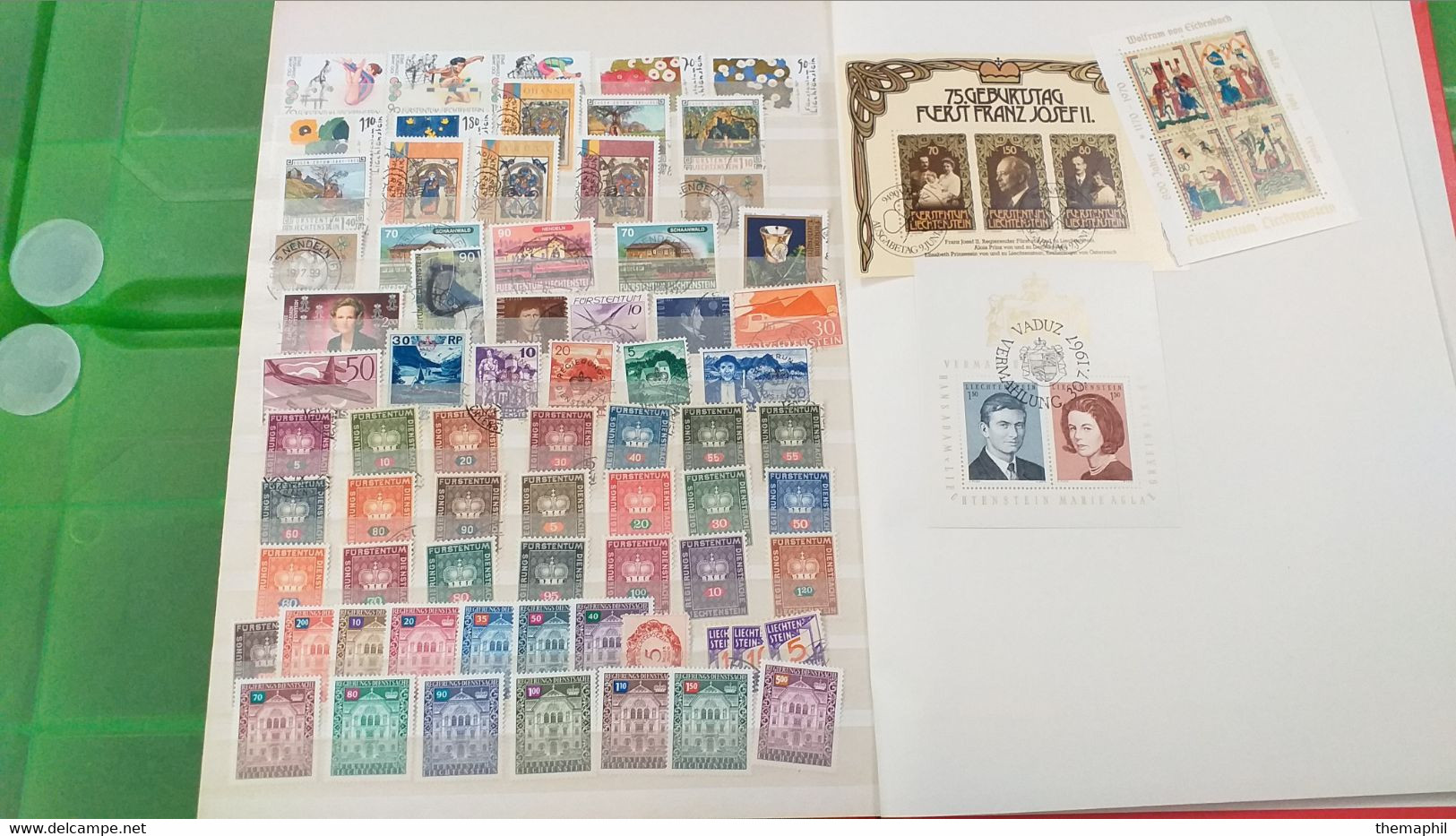 lot n° TH 687  LUXEMBOURG , LIECHENSTEIN un bon classeur de timbres neufs ou obl.