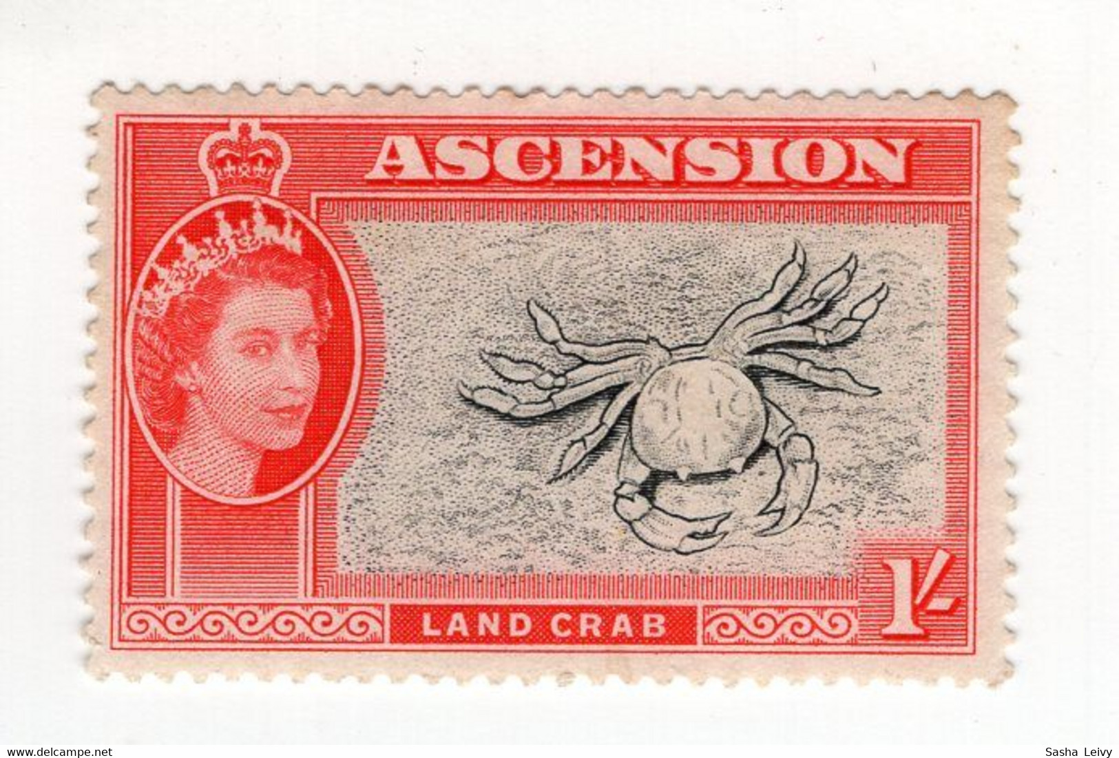 1956 Ascension Mi# 71 QEII. Land Crab MNH ** Y2x1 - Maritiem Leven