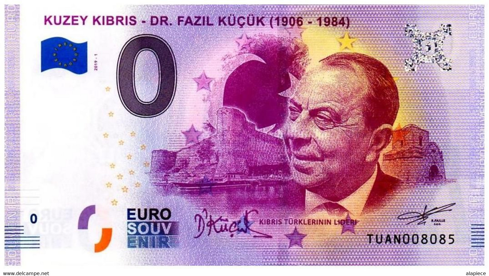 Billet Touristique - Turquie - 0 Euro - Kuzey Kibris / Dr. Fazil Küçük / 1906-1984 - (2019-1) - Privatentwürfe