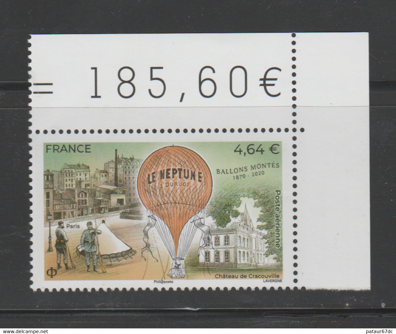 FRANCE / 2018 / Y&T PA N° 84 ** : Ballon Monté "Le Neptune" (de Feuille) X 1 CdF Sup D - 1960-.... Nuovi