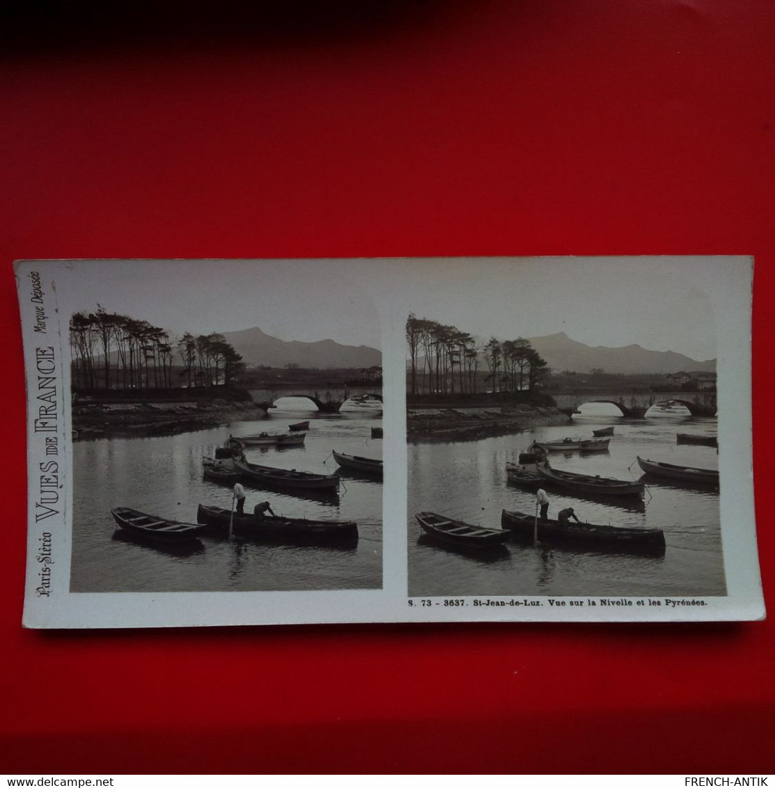 PHOTO STEREO VUES DE FRANCE ST JEAN DE LUZ VUE SUR LA NIVELLE ET LES PYRENEES - Stereoscopic