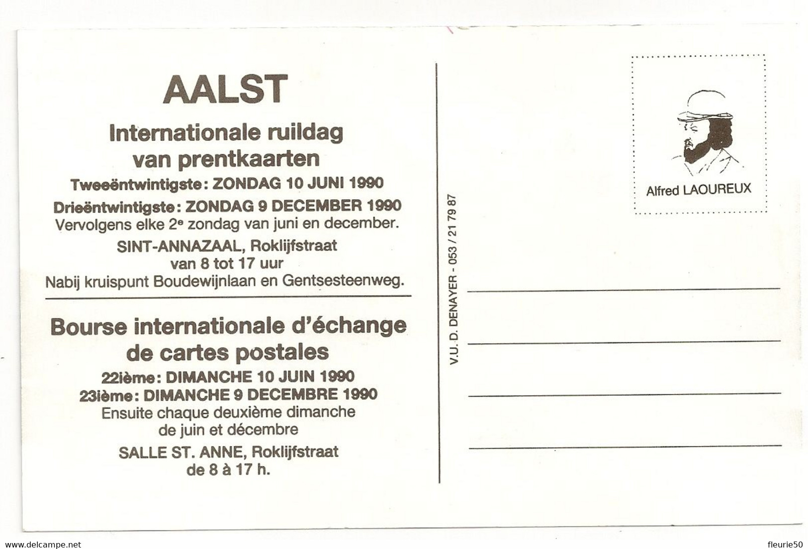 AALST - Internationale Ruildag Van Prentkaarten Zondag 10juni 1990 / Souvenir D'ALOST - N°10 - L'Intérieur De La Gare. - Bourses & Salons De Collections