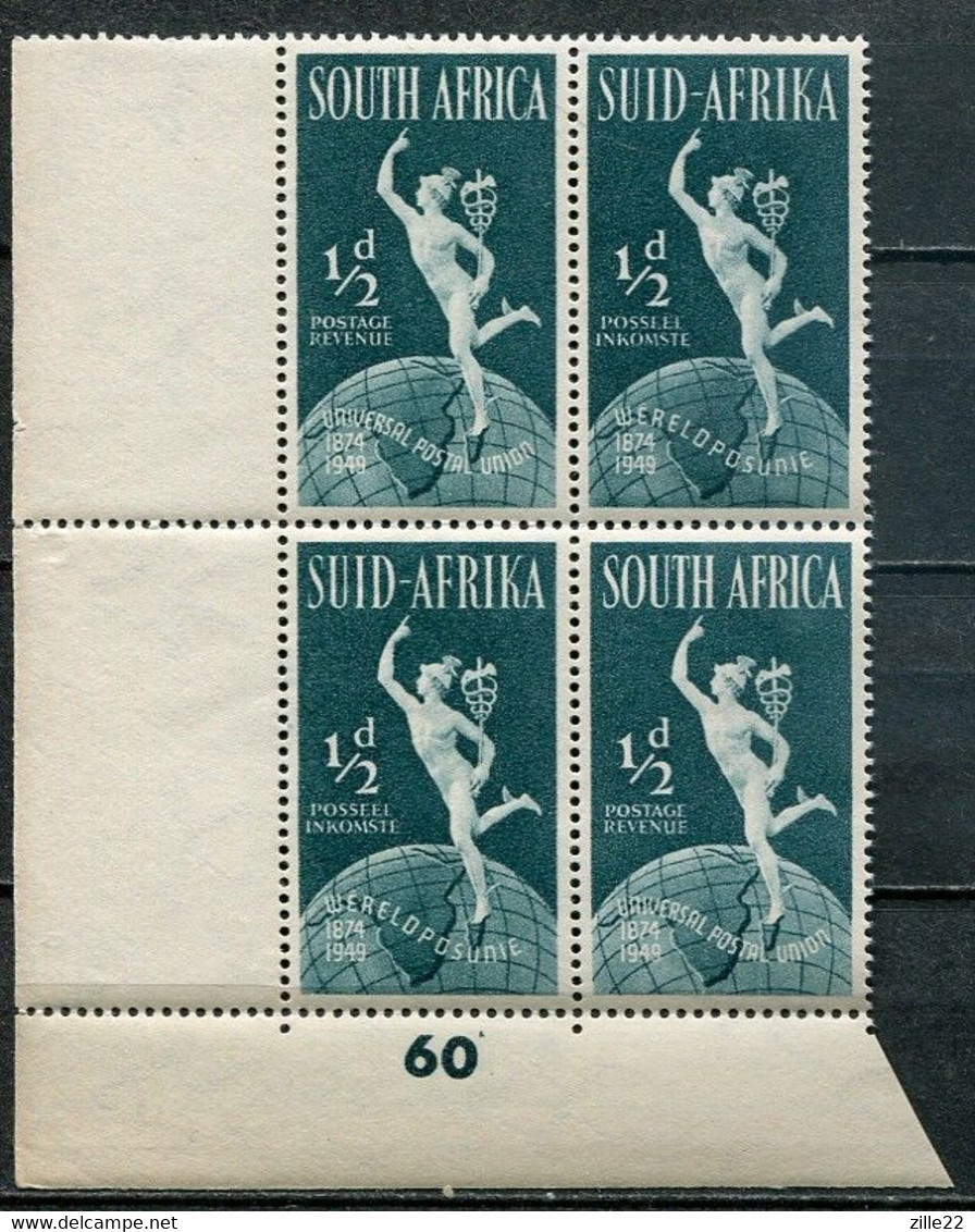 South Africa Südafrika Union Mi# 211-2 Postfrisch/MNH - UPU 1949 - Cylinder Number - Ungebraucht