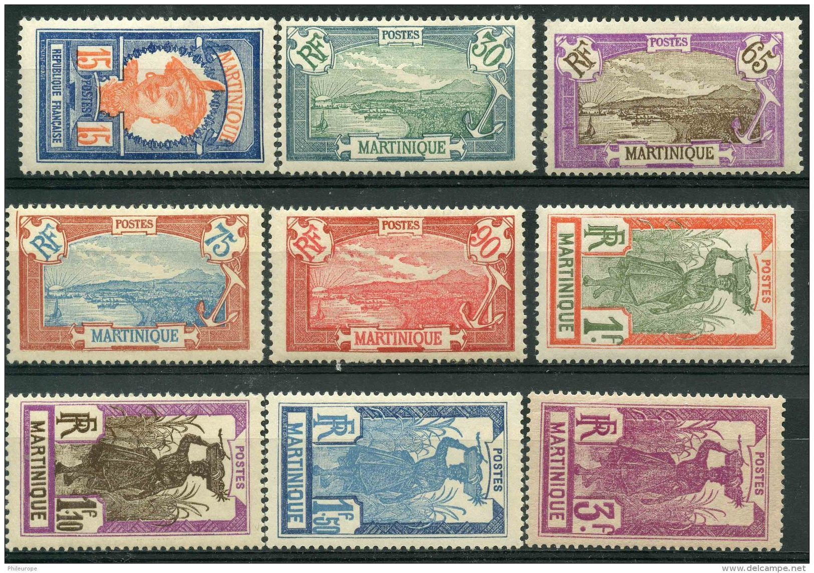 Martinique (1927) N 120 à 128 * (charniere) - Autres & Non Classés