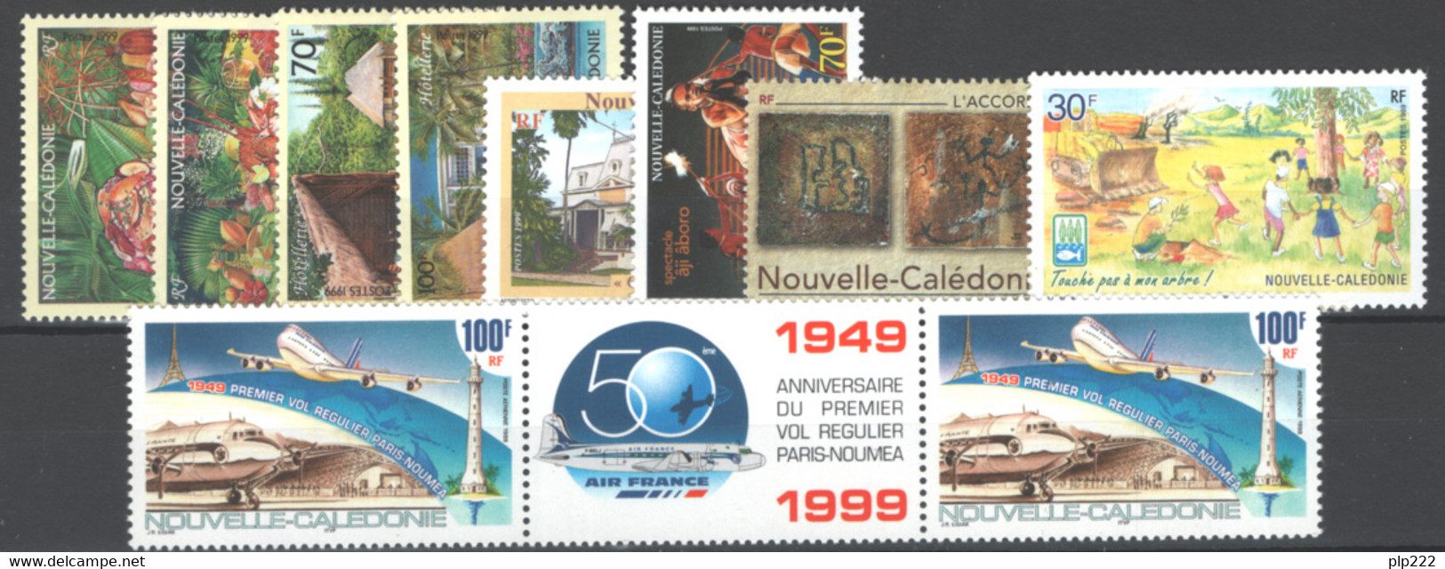 Nuova Caledonia 1999 10 Val. **/MNH VF - Años Completos