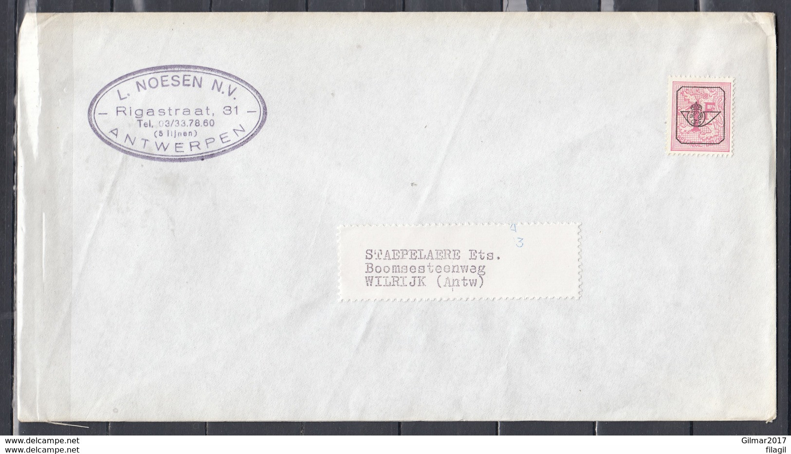 Brief Met Voorafgestempelde Zegel Naar Wilrijk - Sobreimpresos 1967-85 (Leon Et Banderola)