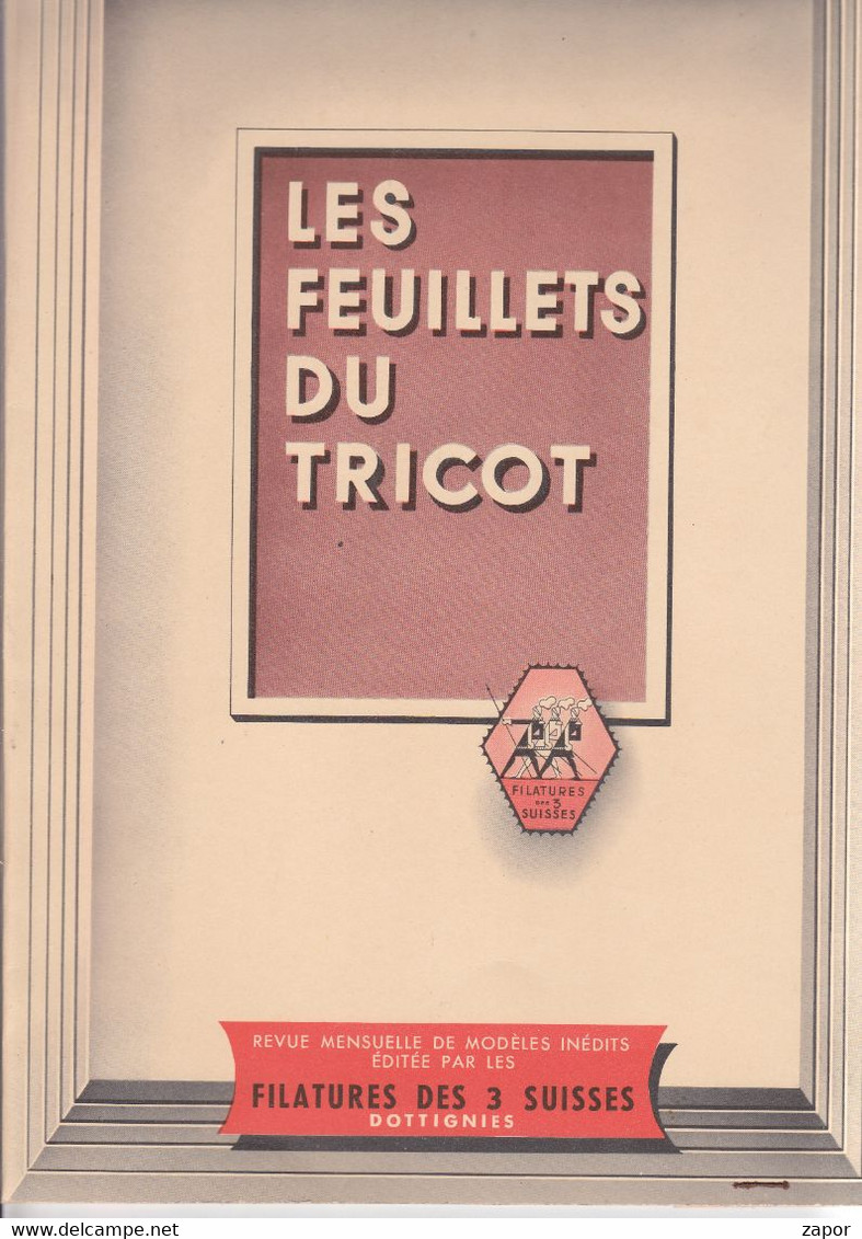 3 Suisses - Les Feuillets Du Tricot - Revue Mensuelle - Dottignies - 1953 - Patterns