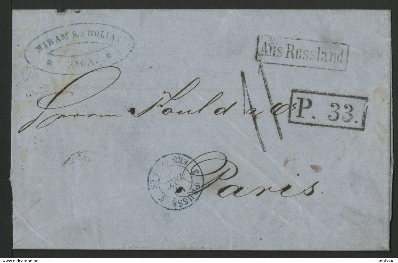 1864 LETTRE De RIGA En LETTONIE Pour PARIS (voir Description) - Latvia