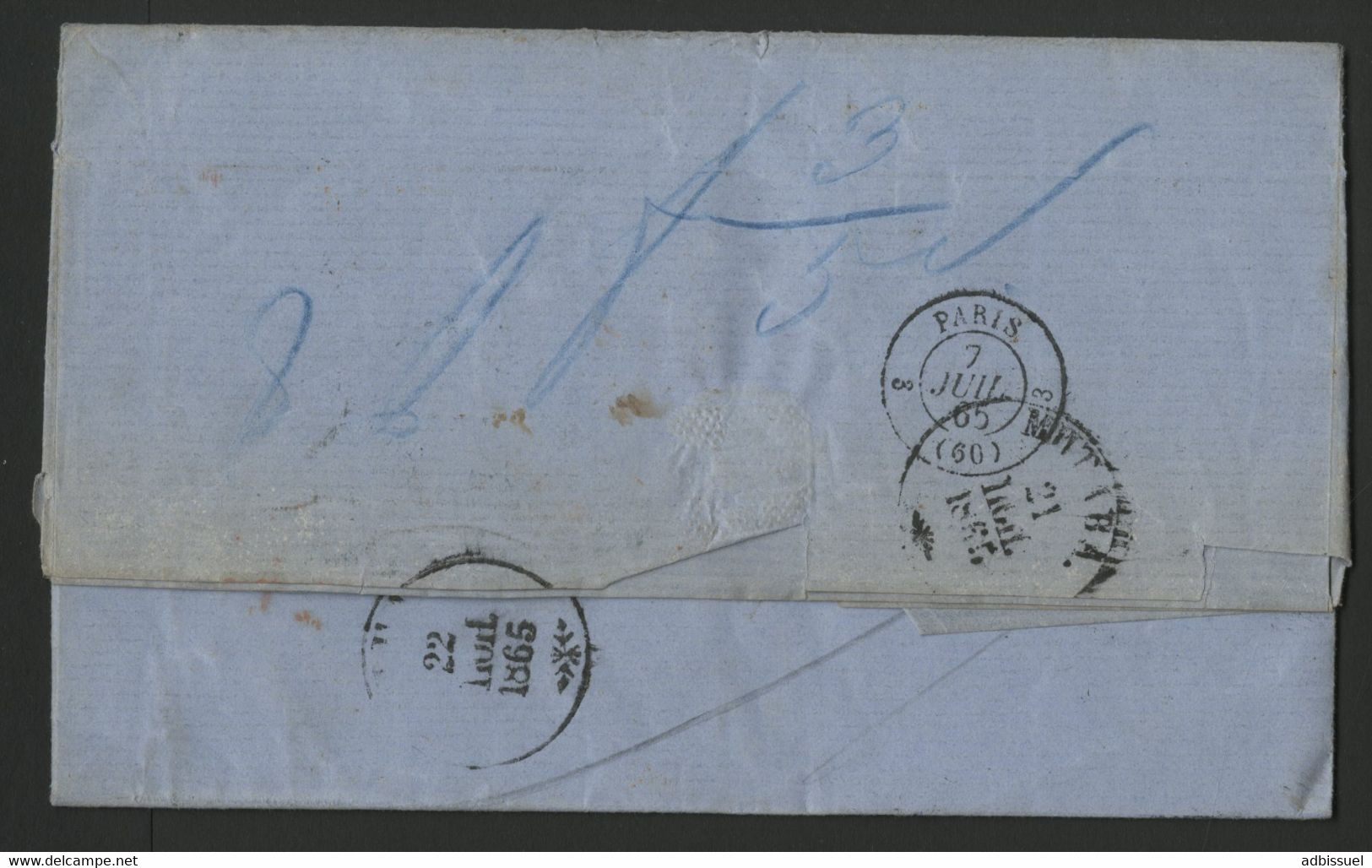 1865 RUSSIE LETTRE En PORT PAYE De MITAU (actuellement JELGAVA En LETTONIE)  Pour PARIS (voir Description) - ...-1857 Prefilatelia