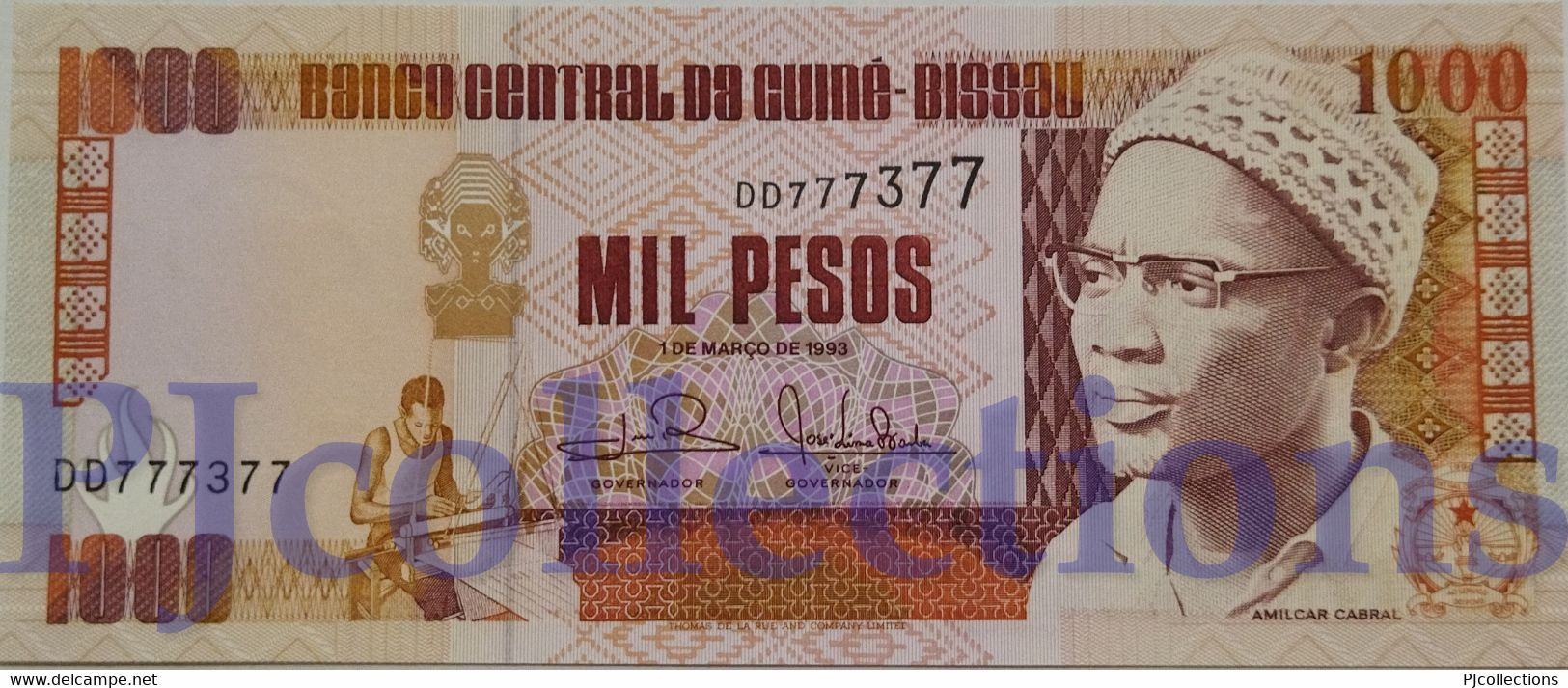 GUINEA BISSAU 1000 PESOS 1993 PICK 13b UNC - Guinee-Bissau