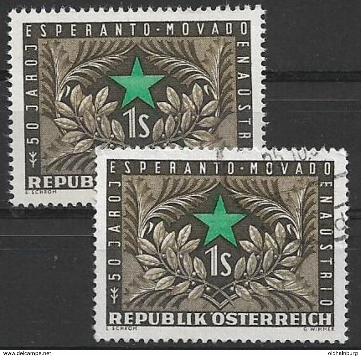 4090b19: Österreich 1954, 50 Jahre Esperantobewegung In Österreich, ANK 1014 ** Und O (9.- €) - Esperanto