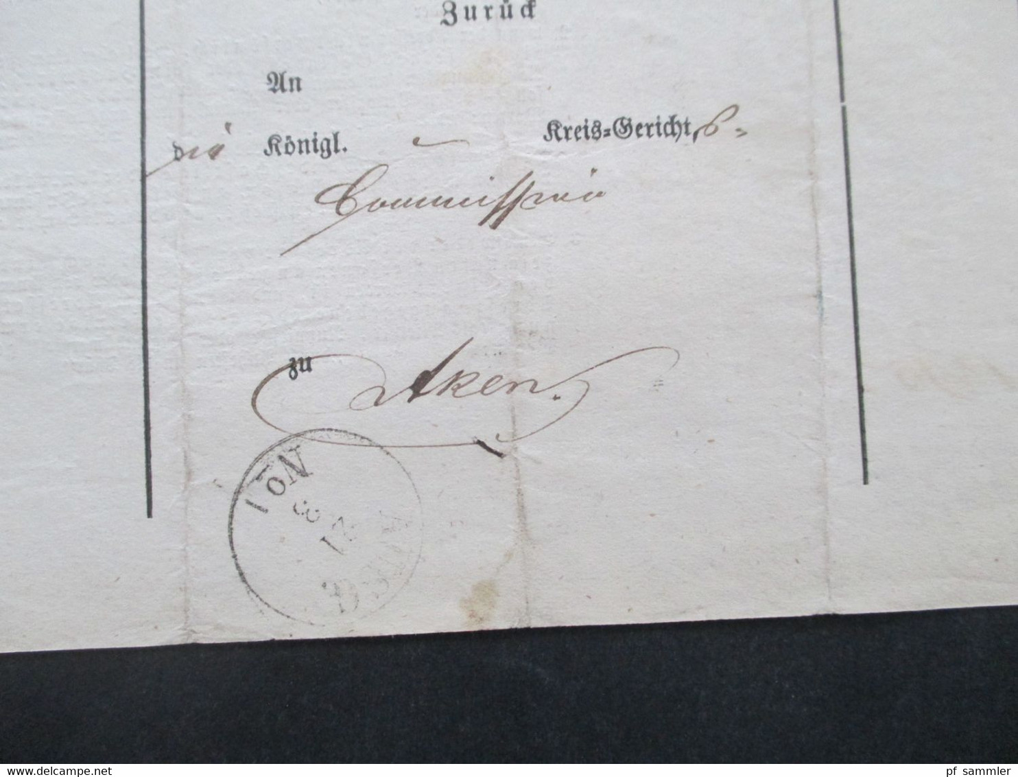 Altdeutschland Sachsen 21.3.1857 Beleg / Post Insinuations Document Portofreie Justizsache Stp. K. Pr. Post Exped. Barby - Sachsen