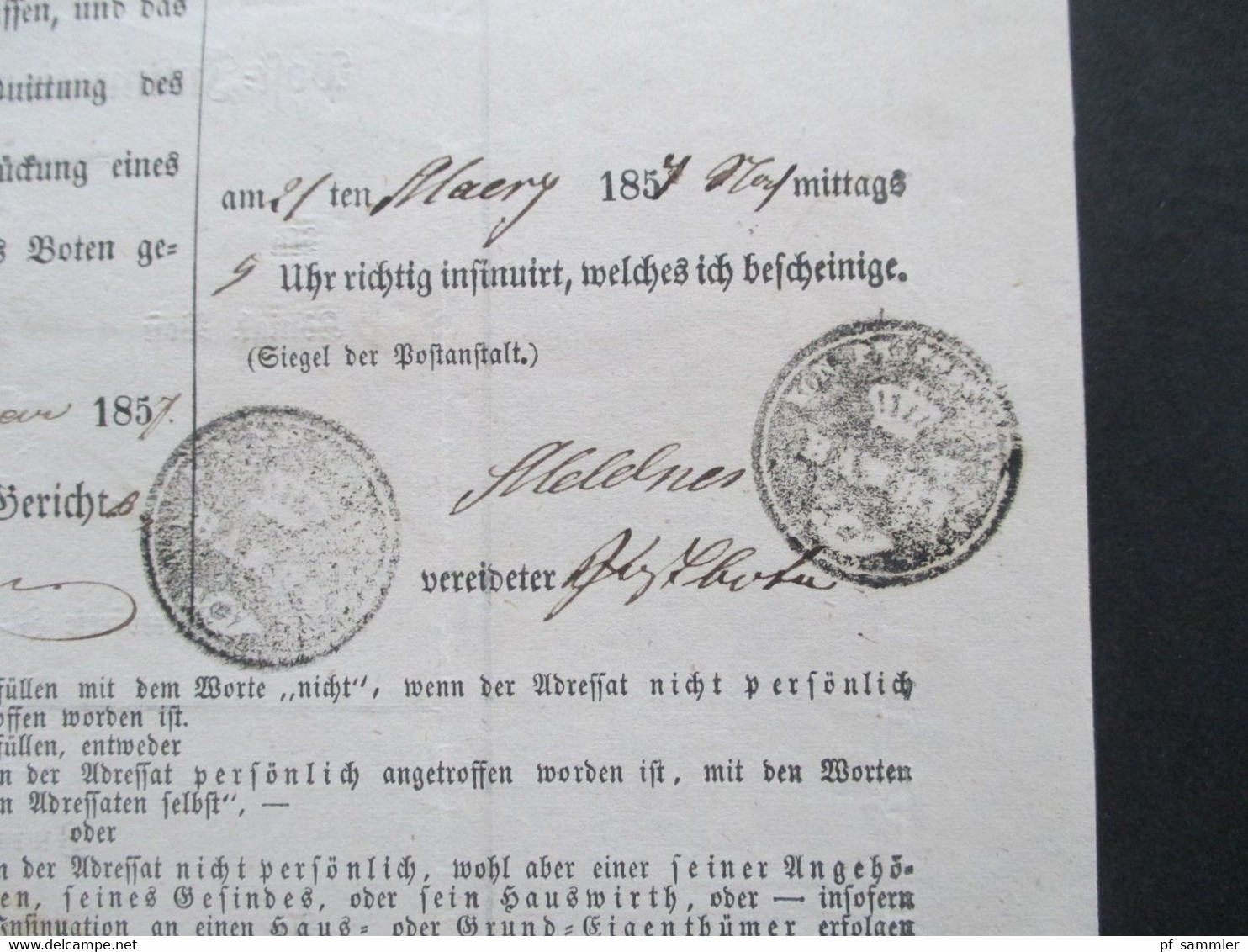 Altdeutschland Sachsen 21.3.1857 Beleg / Post Insinuations Document Portofreie Justizsache Stp. K. Pr. Post Exped. Barby - Saxony