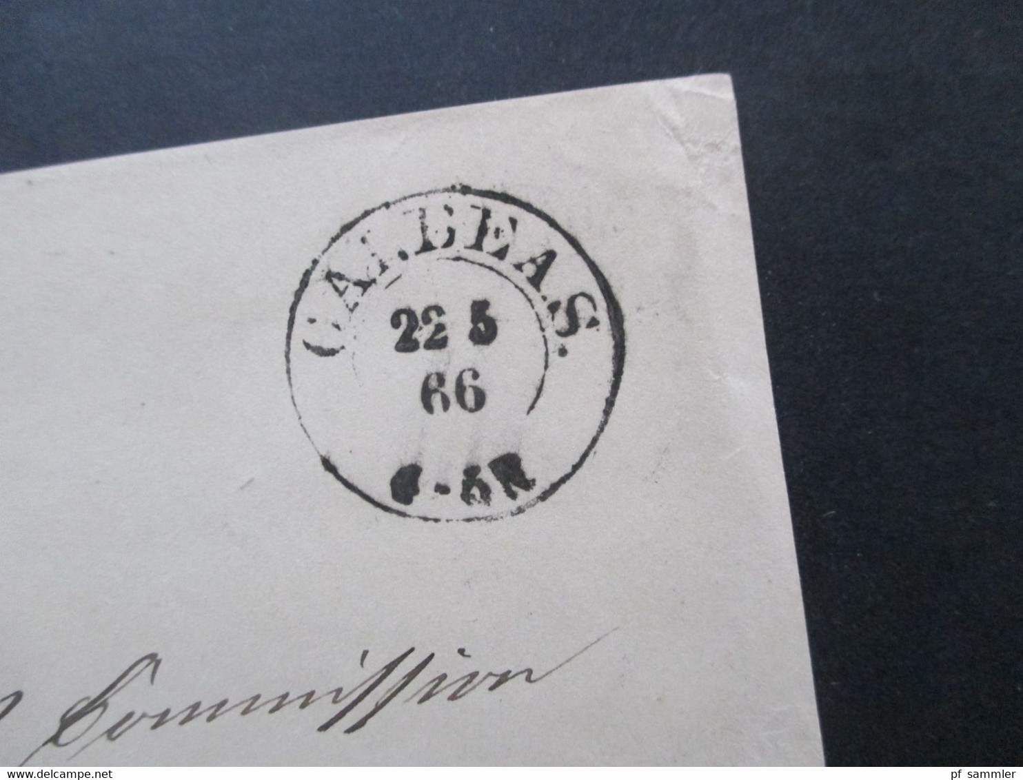 Altdeutschland Sachsen 22.5.1866 Briefvorderseite (VS) Stempel K2 Calbe A.S. Und Recomandirt Nach Stassfurt - Sachsen