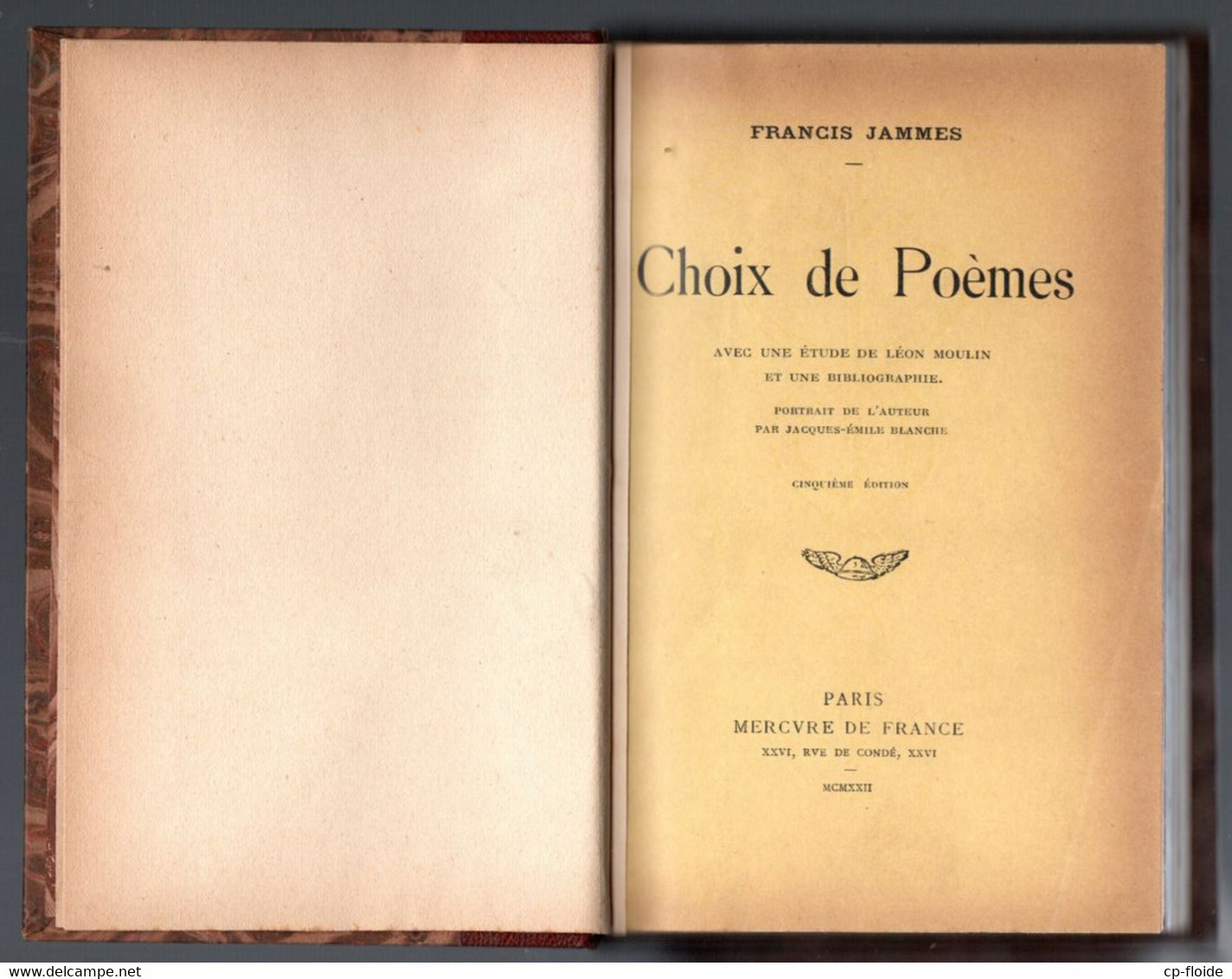 PAYS BASQUE . " CHOIX DE POÈMES " . FRANCIS JAMMES . ÉDITIONS MERCURE DE FRANCE . RELIÉ - Réf. N°173L - - Pays Basque