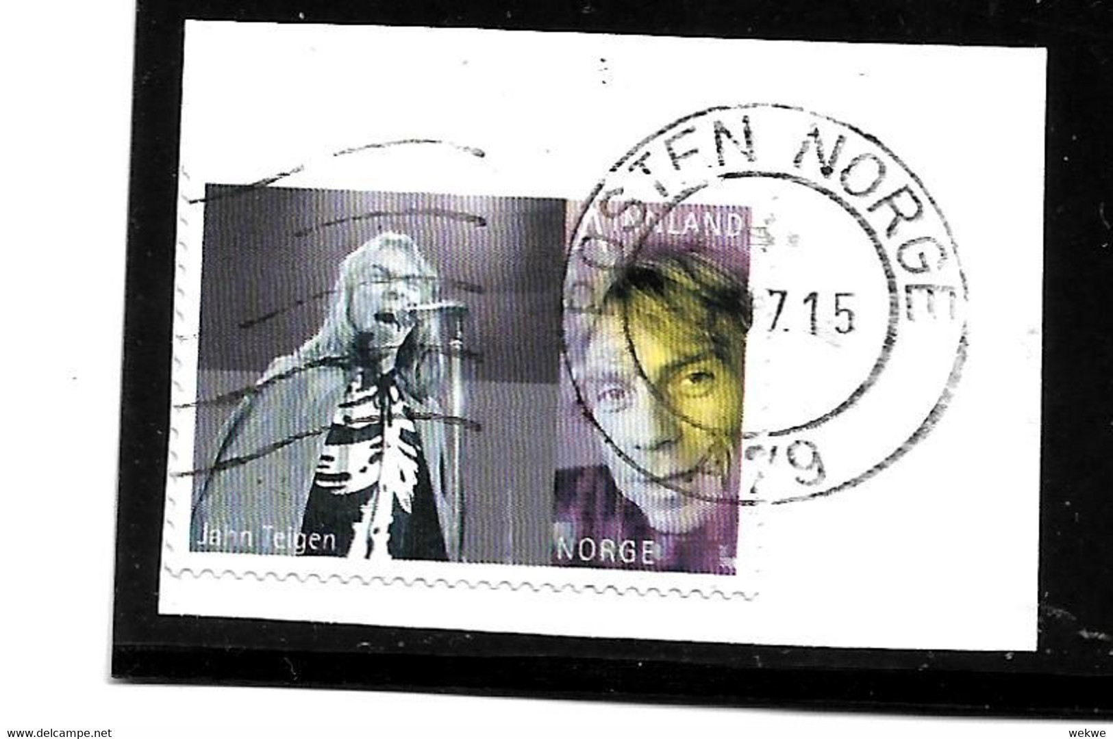 NORWEGEN 003  / Fragment Mit  JAN TTEIGEN  (Sänger) 2015 O - Used Stamps