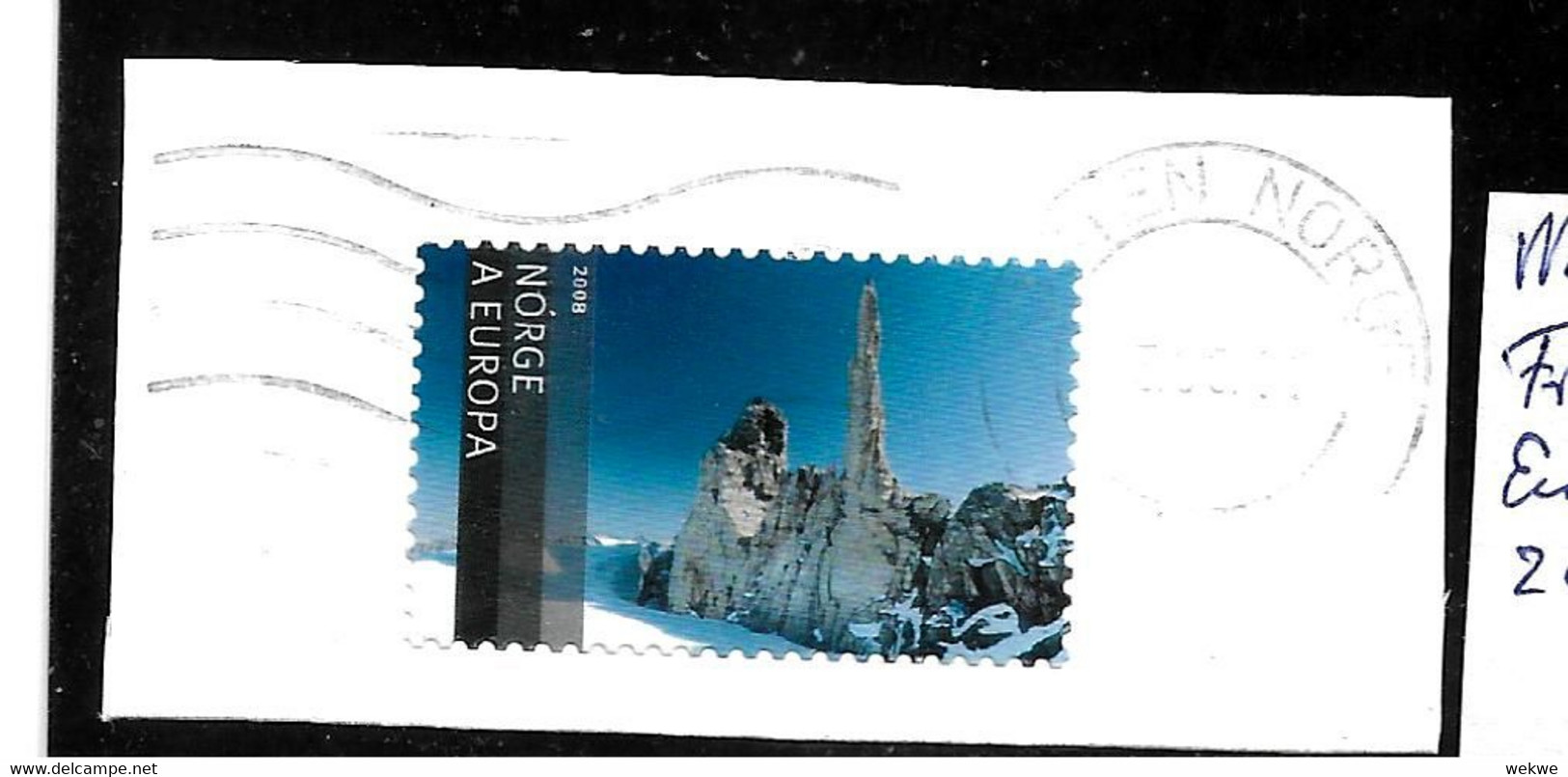 NORWEGEN 004  / Fragment Mit  Europamarke 2008 (Felsen)   O - Used Stamps