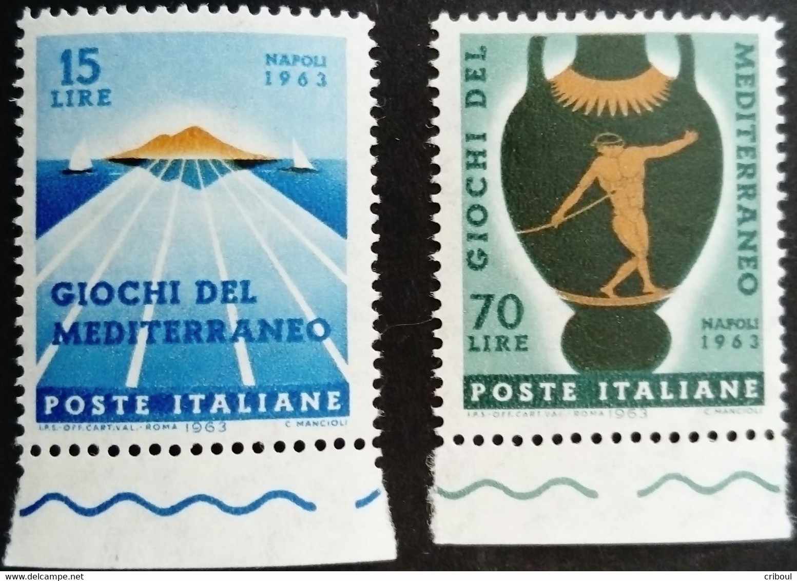 Italie Italy Italia 1963 Sport Jeux Méditerranéens Giochi Del Mediterraneo Yvert 893-894 ** MNH - 1961-70: Ungebraucht