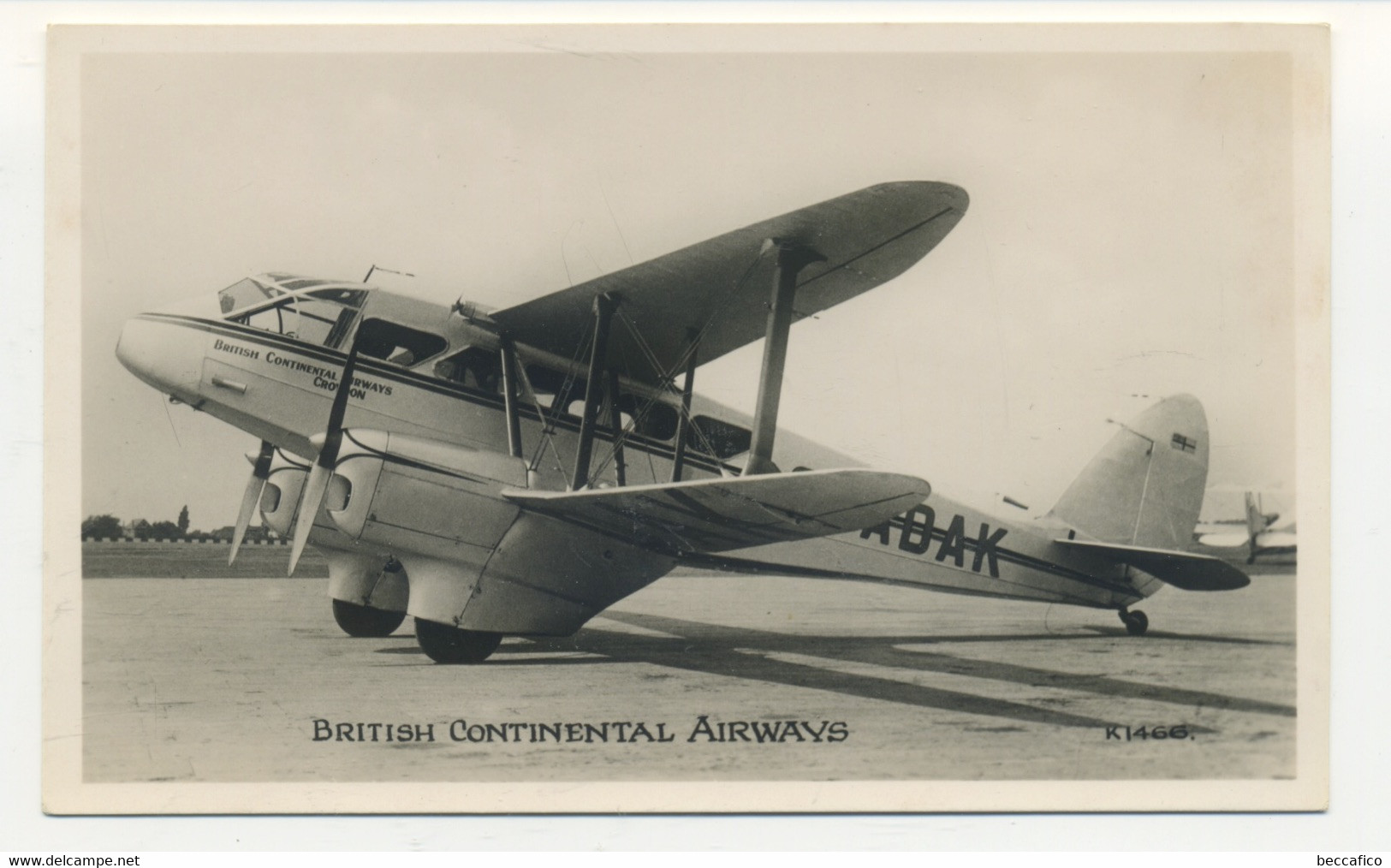 British Contiental Airways DH.89A "Rapide" Aviazione/aereo/aeroplano/velivolo/aerolinea/aeroporto - 1919-1938