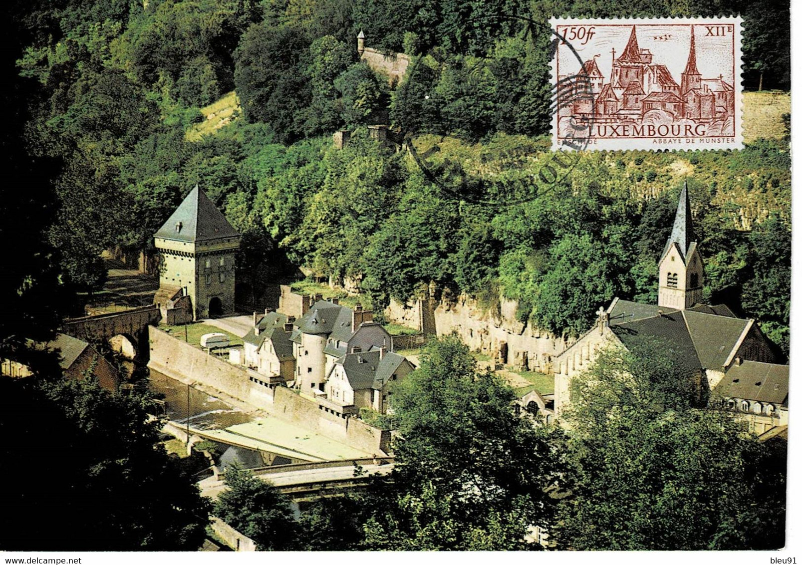 CARTE MAXIMUM  LUXEMBOURG ABBAYE DE MUNSTER 1963 - Cartes Maximum