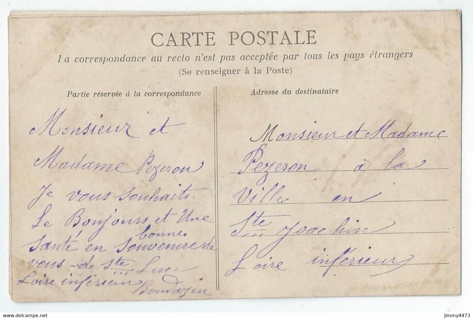 CPA - SAINTE LUCE En 1913 - Château De Chassay ( Canton De Carquefou 44 Loire Inf. ) N° 871 - Hélio Dugas & Cie Nantes - Carquefou
