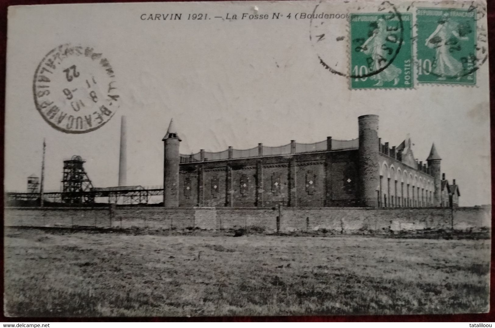 Carte Postale Ancienne - CARVIN 1921 -la Fosse N°4( Boudenoot) - Bergbau