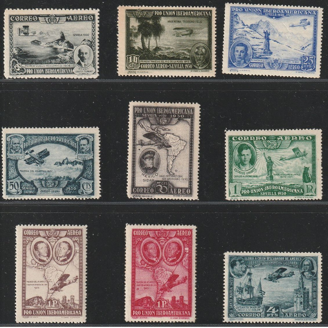 1930. * Edifil: 583/91. PRO UNION IBEROAMERICANA AEREA - Unused Stamps