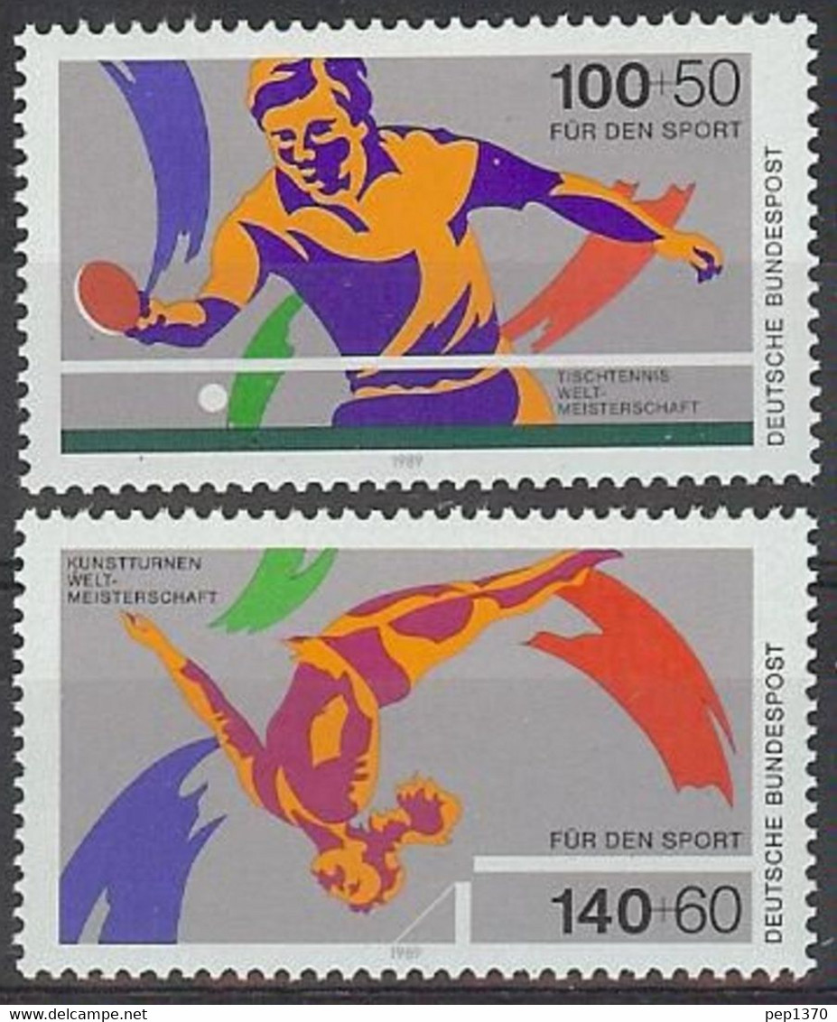 ALEMANIA FEDERAL 1989 - DEPORTES - TENIS DE MESA Y SALTO DE TRAMPOLIN - YVERT Nº 1240-1241** - Tuffi