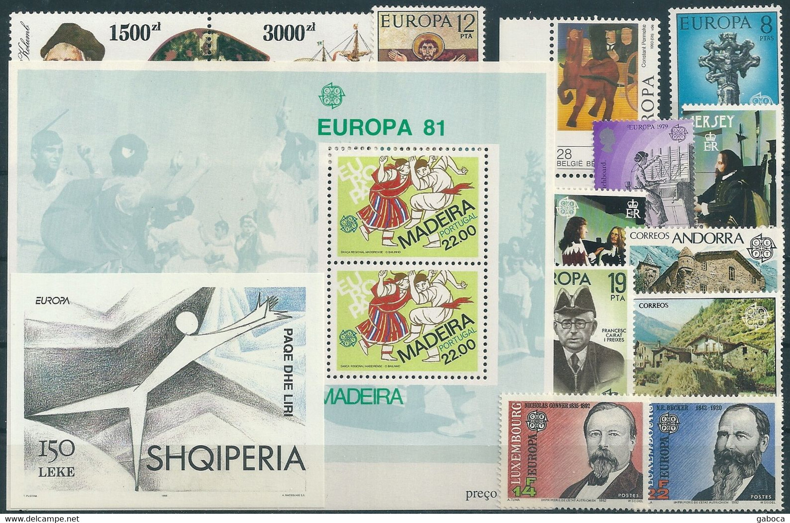 B0198 EUROPA CEPT 1974-1995 Discovery Architecture Personality Religion Art Post Dance MNH 13xStamp+2xS/S Lot#423 - Sammlungen