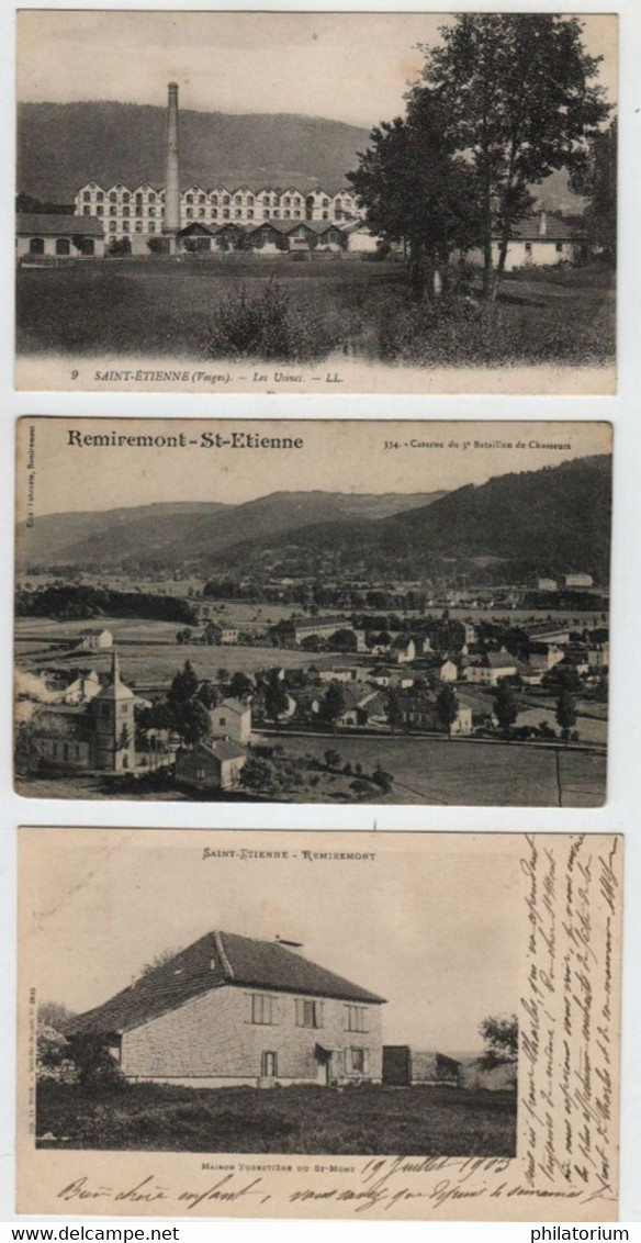 88 SAINT ETIENNE  REMIREMONT  Les Usines + Caserne Du 5° Bataillon De Chasseurs + Maison Forestière Du St Mont - Saint Etienne De Remiremont