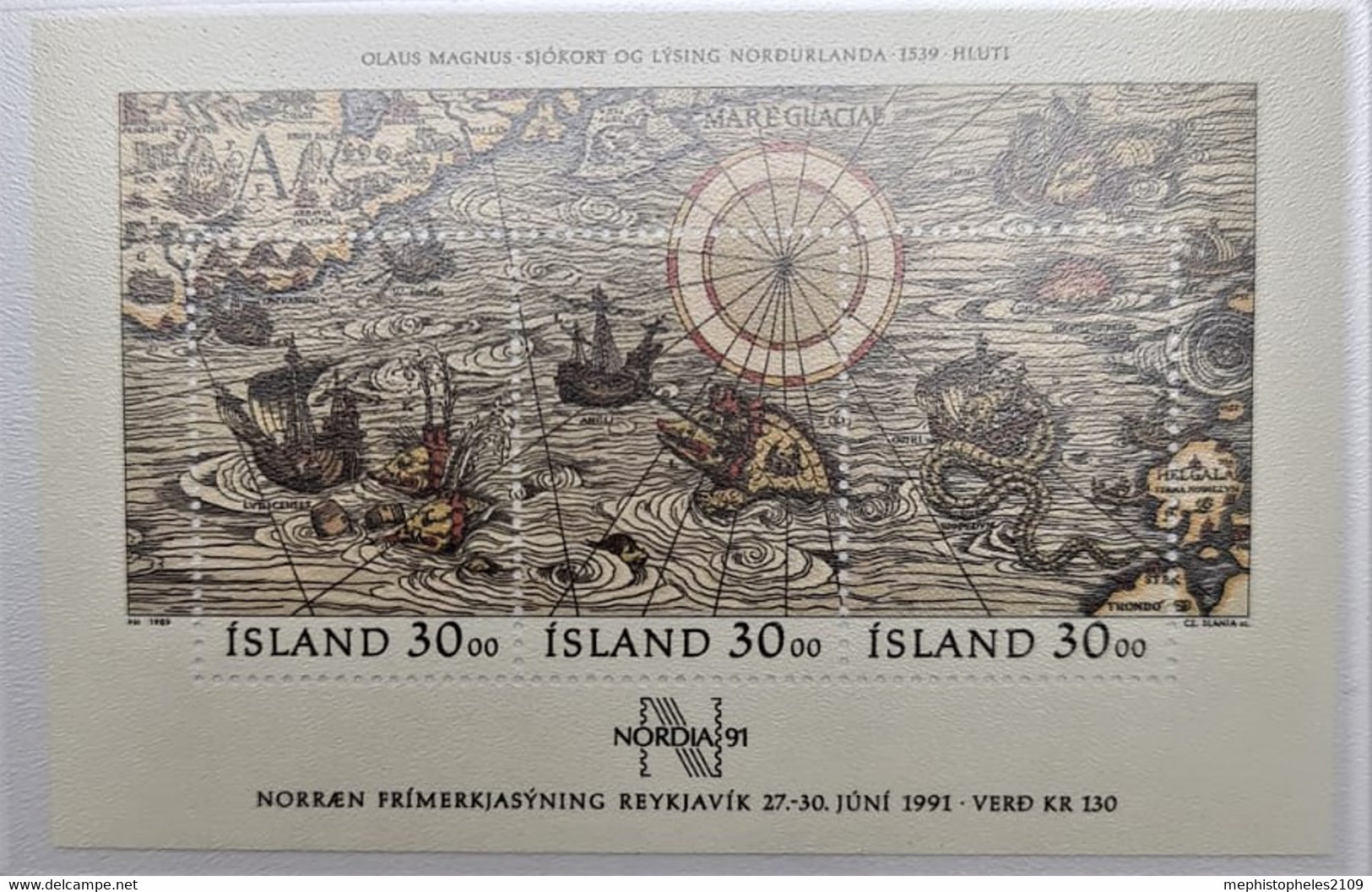 ICELAND 1991 - MNH - Block 10 - International Stamp Exhibition - Hojas Y Bloques