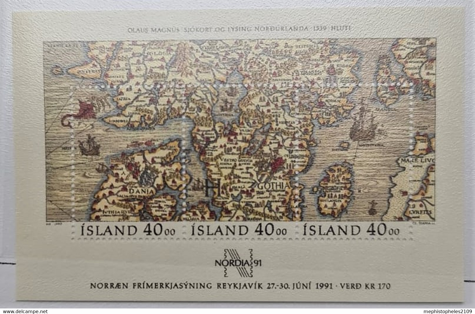 ICELAND 1991 - MNH - Block 12 - International Stamp Exhibition - Blocs-feuillets